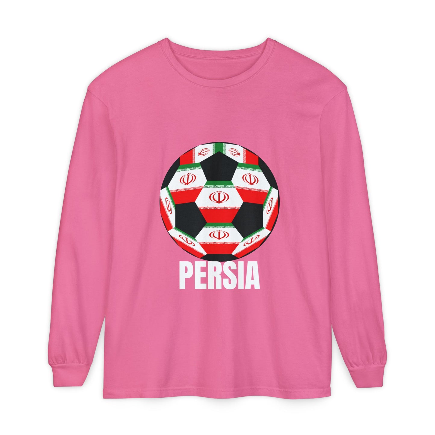 Persia Fan Specialty Soccer Ball Design Long Sleeve Shirt