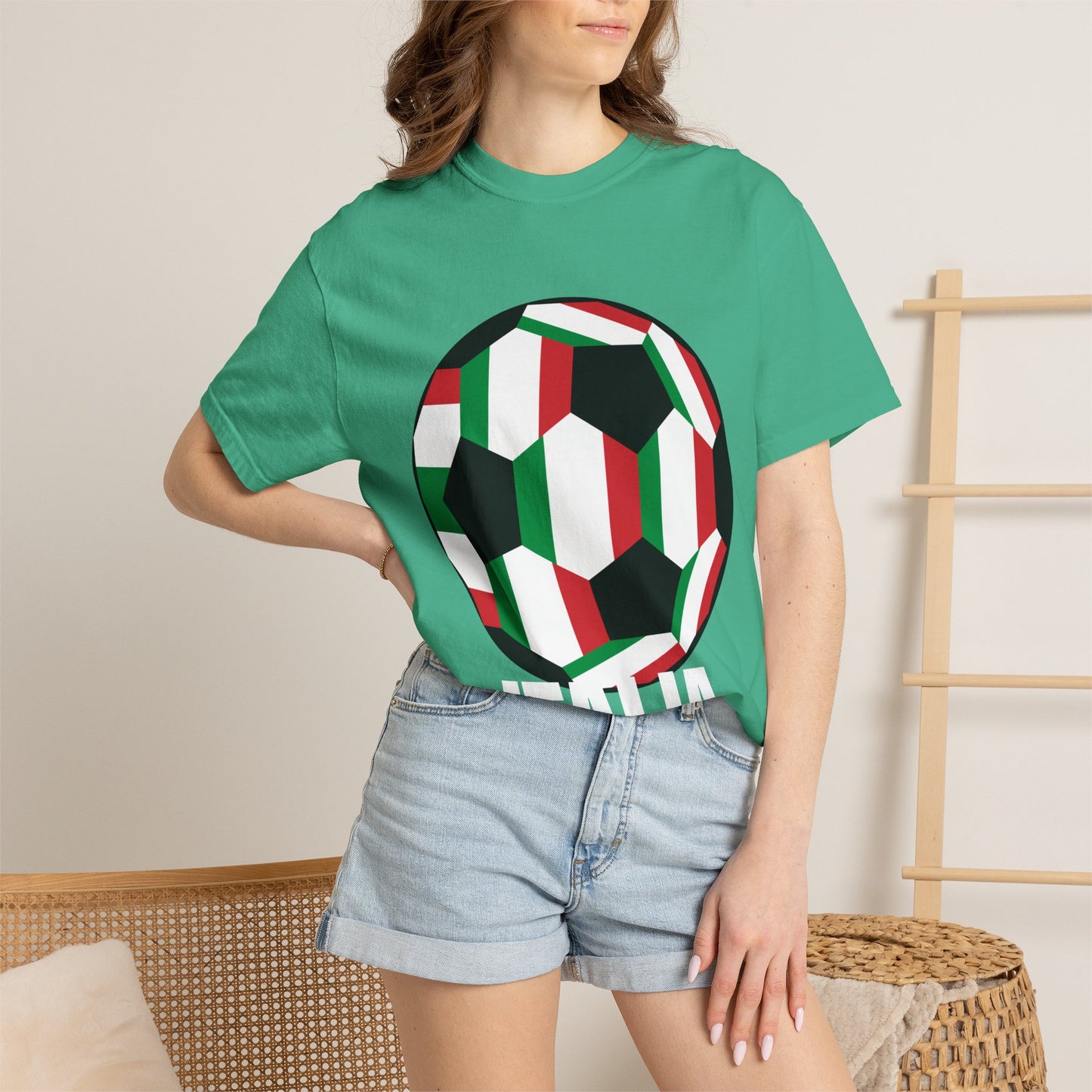 Italia Fan Specialty Soccer Ball Design T Shirt