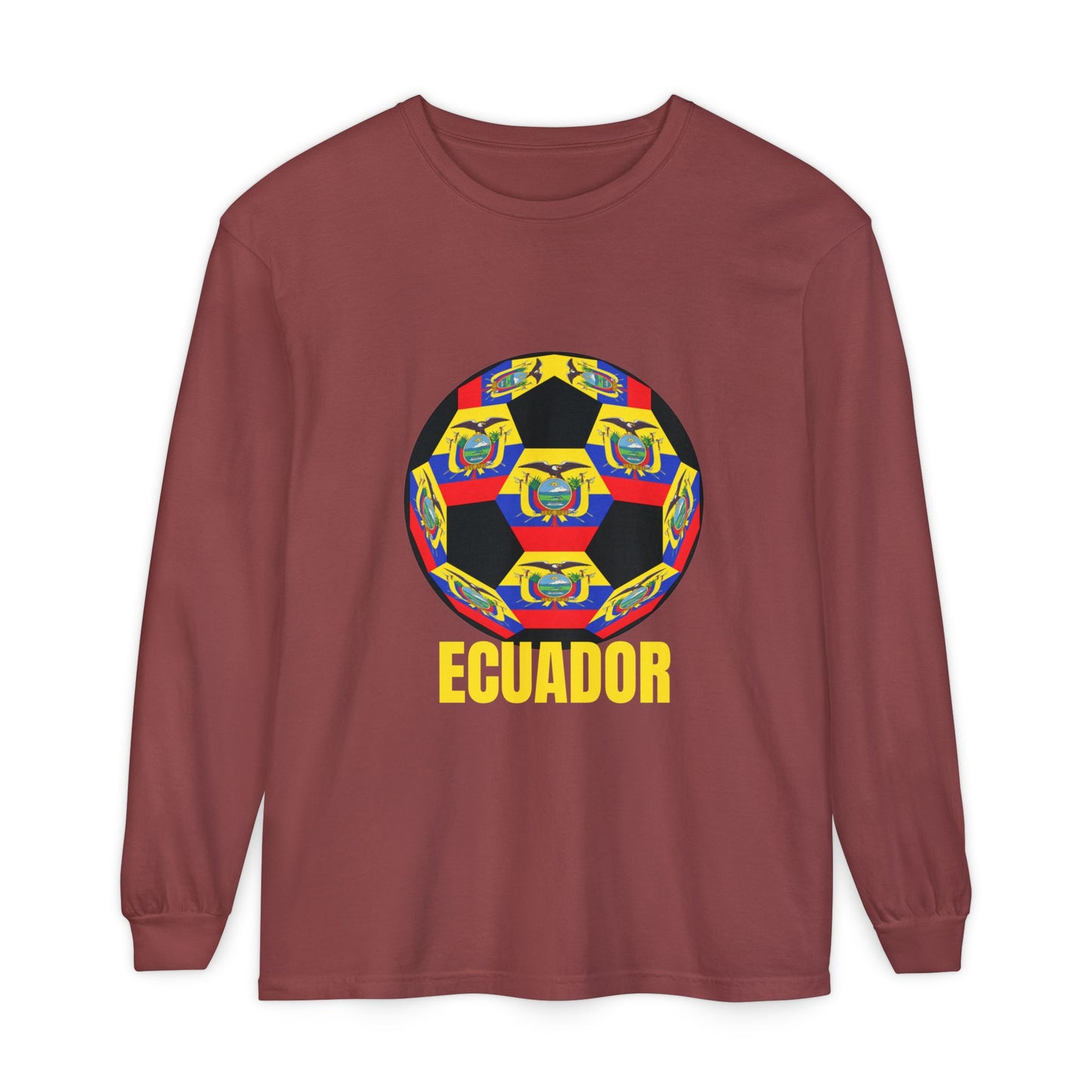 Ecuador Soccer Ball Long Sleeve Tee