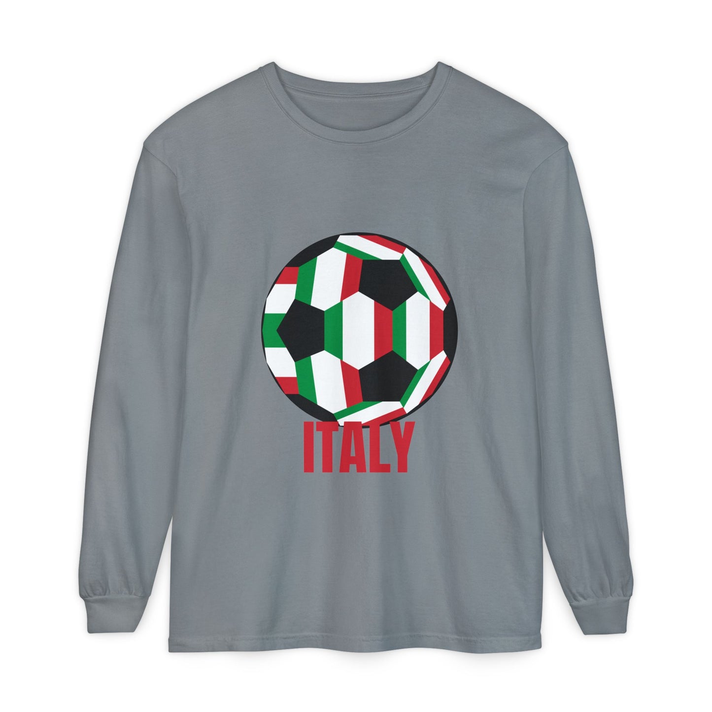 Italy Fan Specialty Soccer Ball Design Long Sleeve T-Shirt