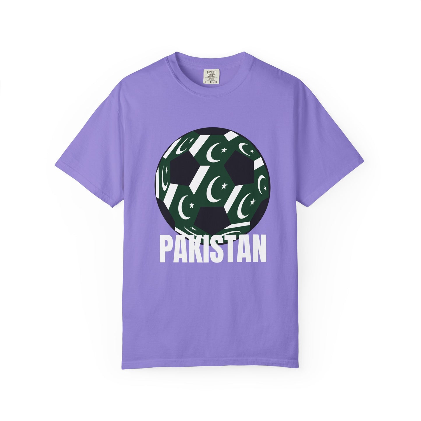Pakistan Fan Specialty Soccer Ball Design T Shirt White Text
