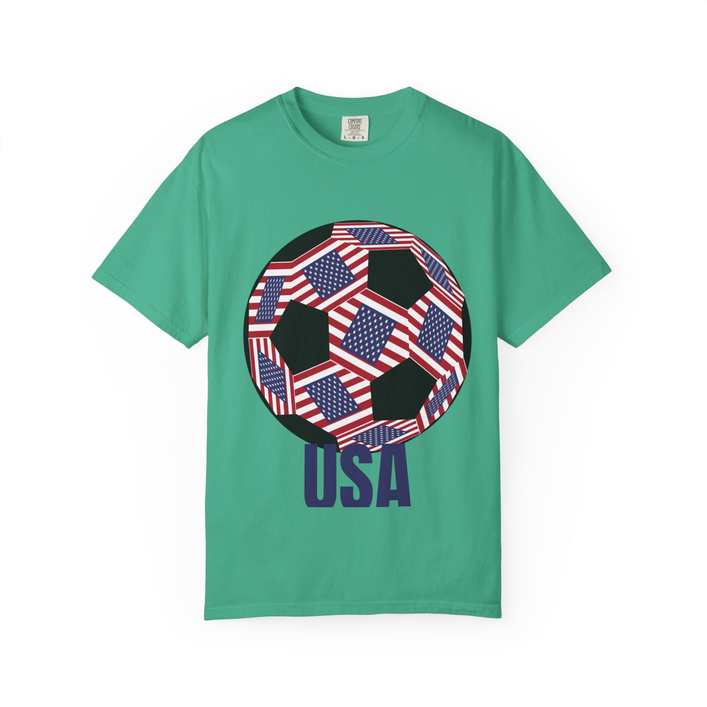 Patriotic USA Fan Specialty Soccer Ball Design T Shirt