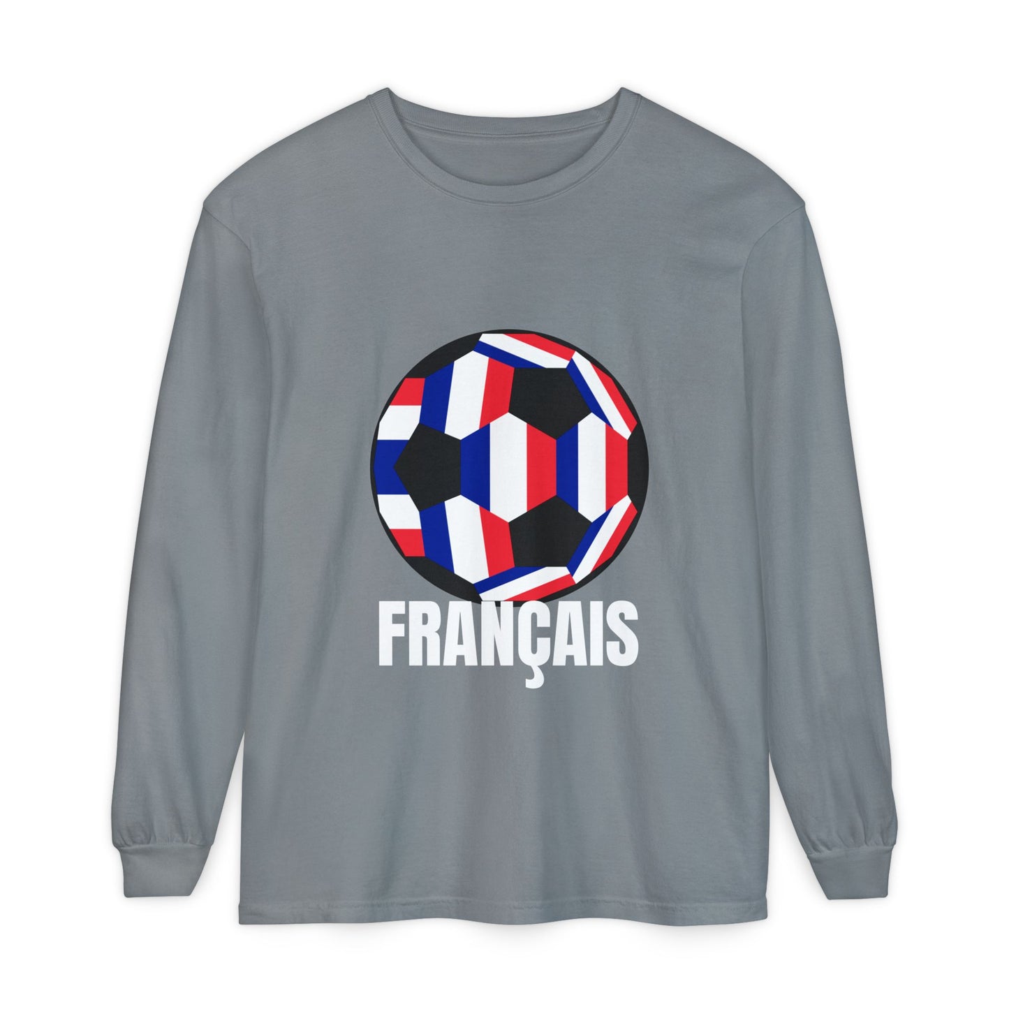 Francais Fan Specialty Soccer Ball Design Long Sleeve Tee