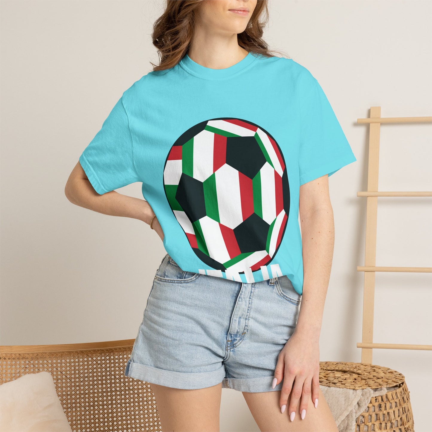 Italia Fan Specialty Soccer Ball Design T Shirt