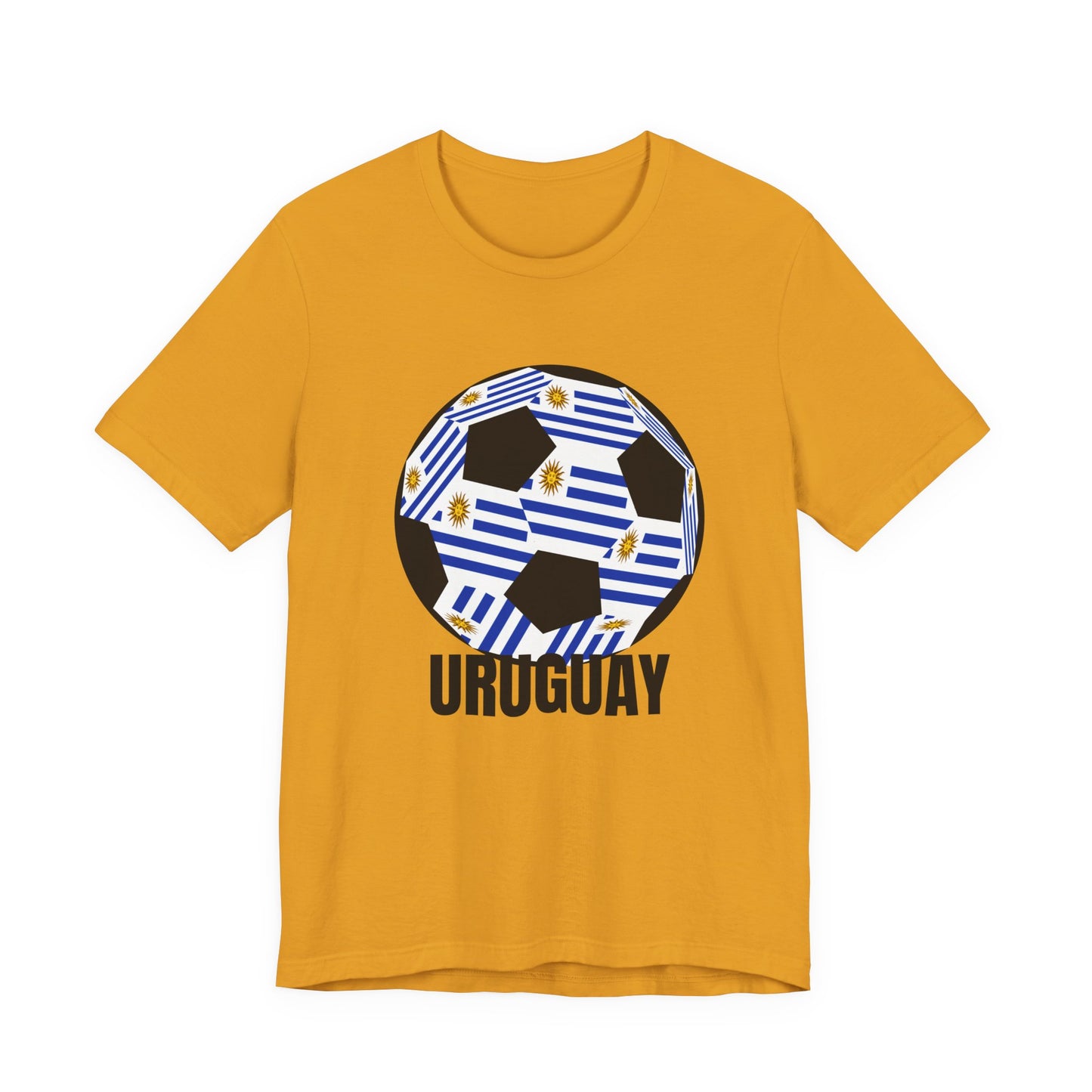 Uruguay Fan Specialty Soccer Ball Design T Shirt Black Text