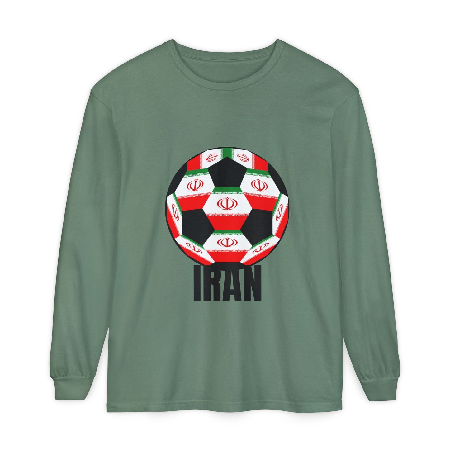 Iran Fan Specialty Soccer Ball Design Long Sleeve Shirt