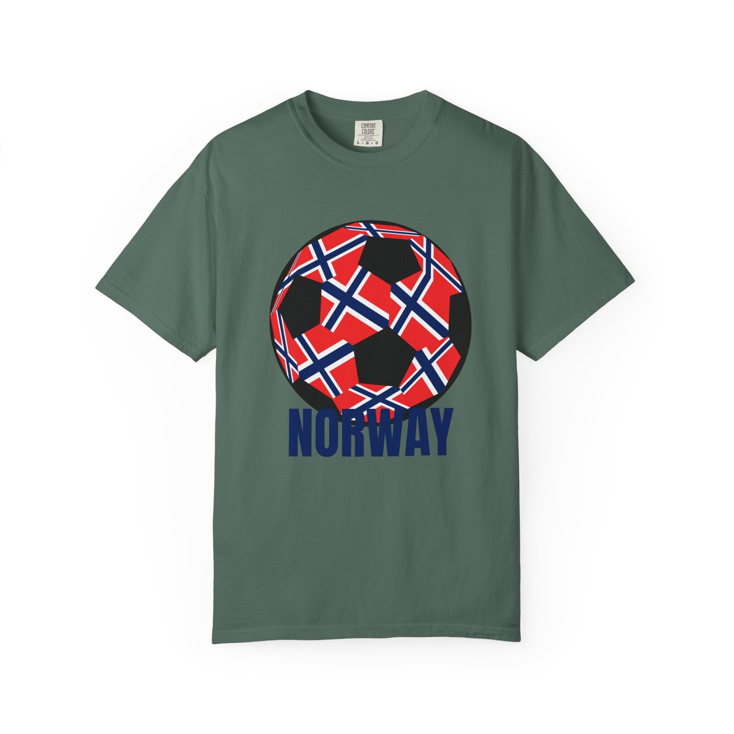 Norway Fan Specialty Soccer Ball Design T Shirt Blue Print