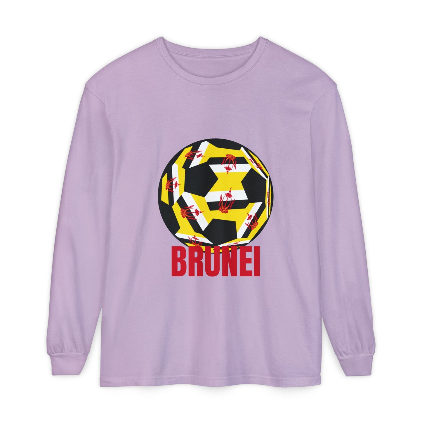 Brunei Fan Specialty Soccer Ball Design  Long Sleeve Tee