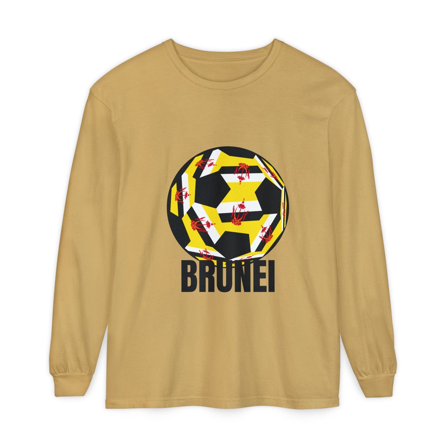 Brunei Fan Specialty Soccer Ball Design Long Sleeve Tee