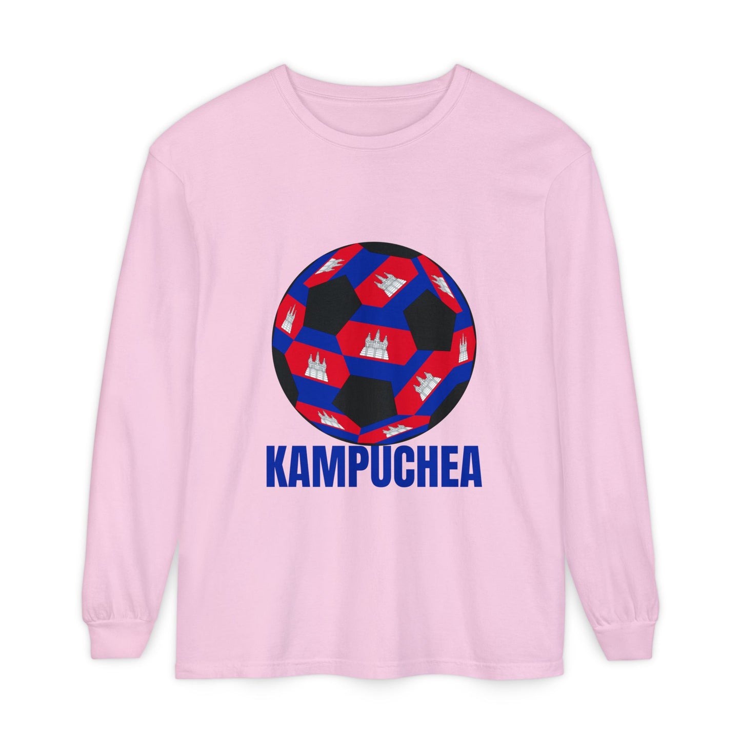 Kampuchea Fan Specialty Soccer Ball Design  Long Sleeve Tee