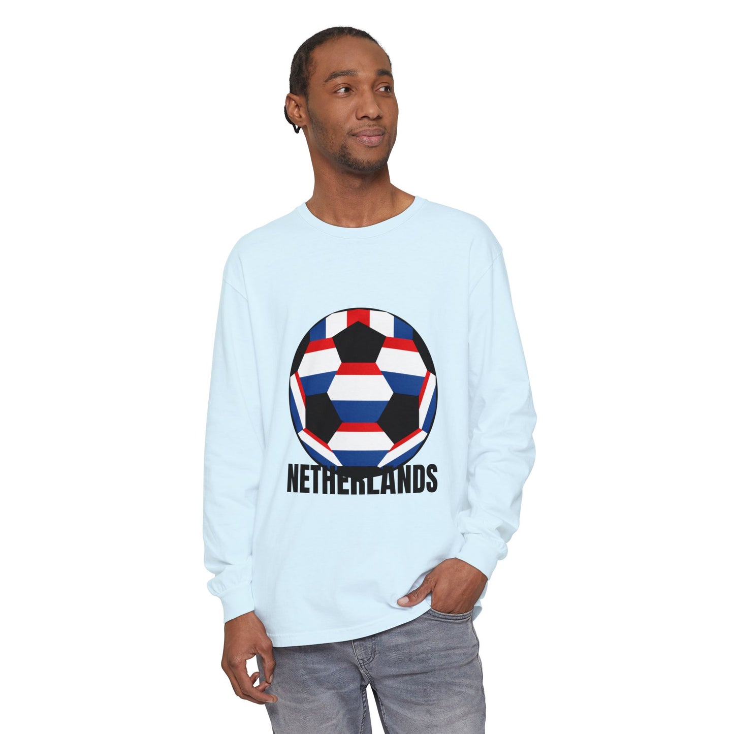 Netherlands Fan Specialty Soccer Ball Long Sleeve Tee