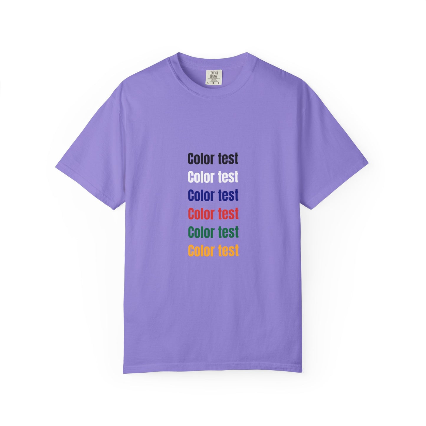 Color Test T-Shirt — Minimalist Text Graphic Tee