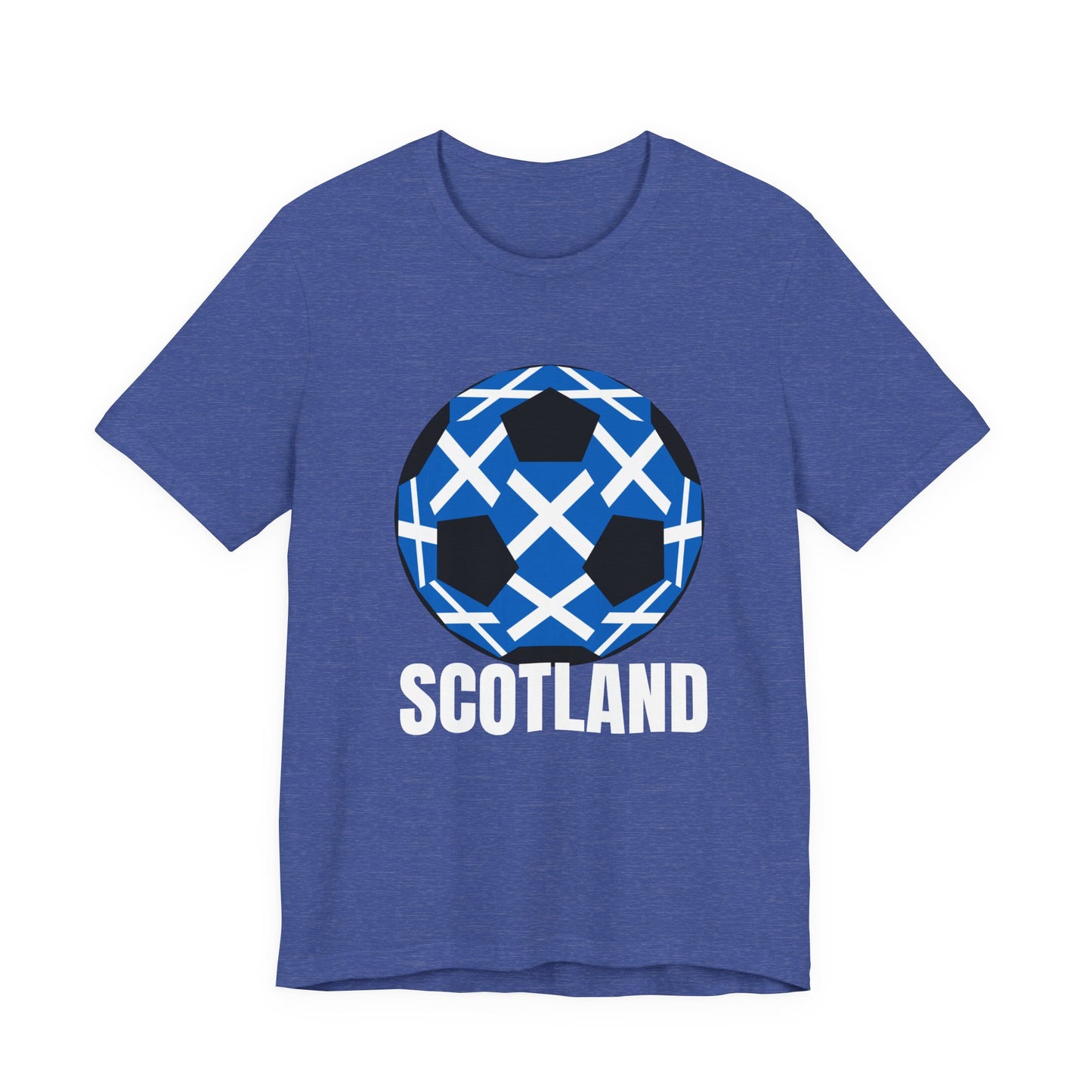 Scotland Fan Specialty Soccer Ball Design T Shirt White Text