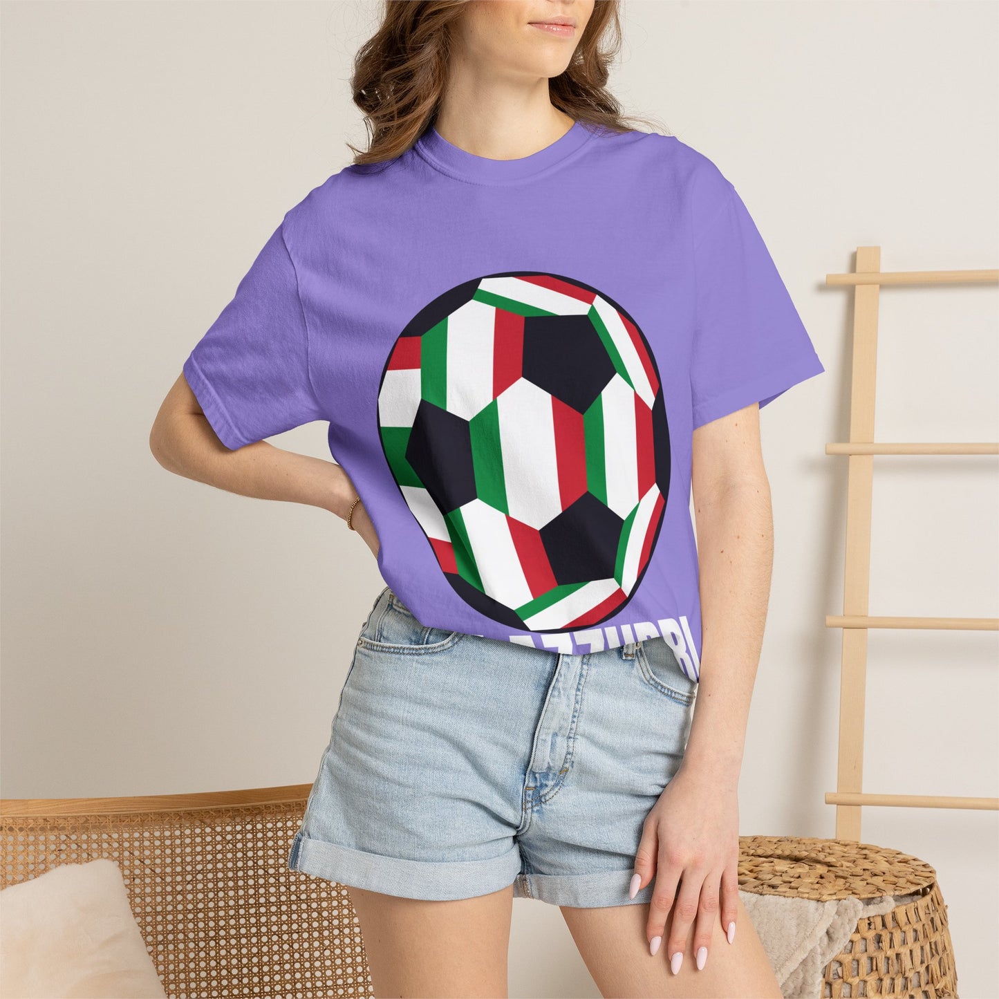 Gli Azzurri Fan Specialty Soccer Ball Design T Shirt