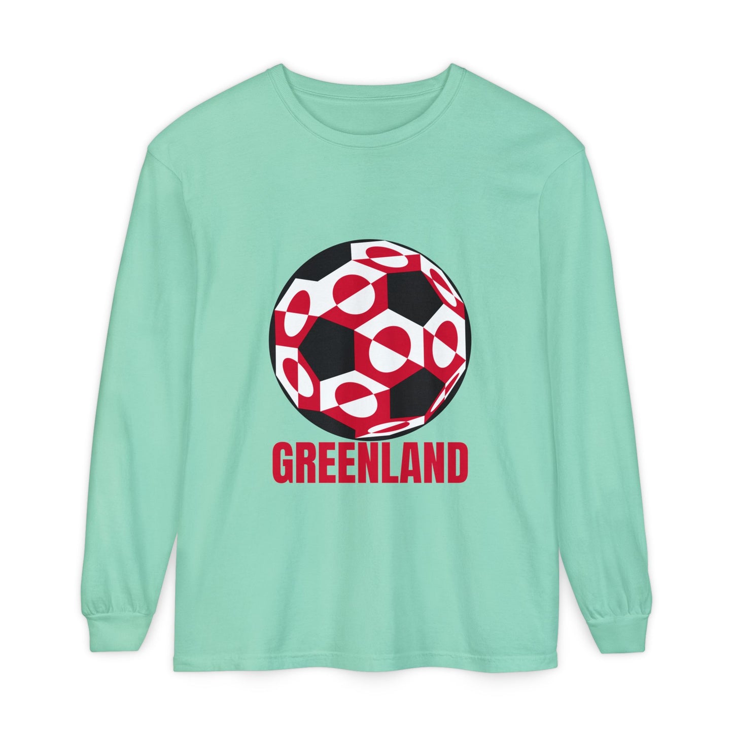 Greenland Fan Specialty Soccer Ball Design Long Sleeve Shirt