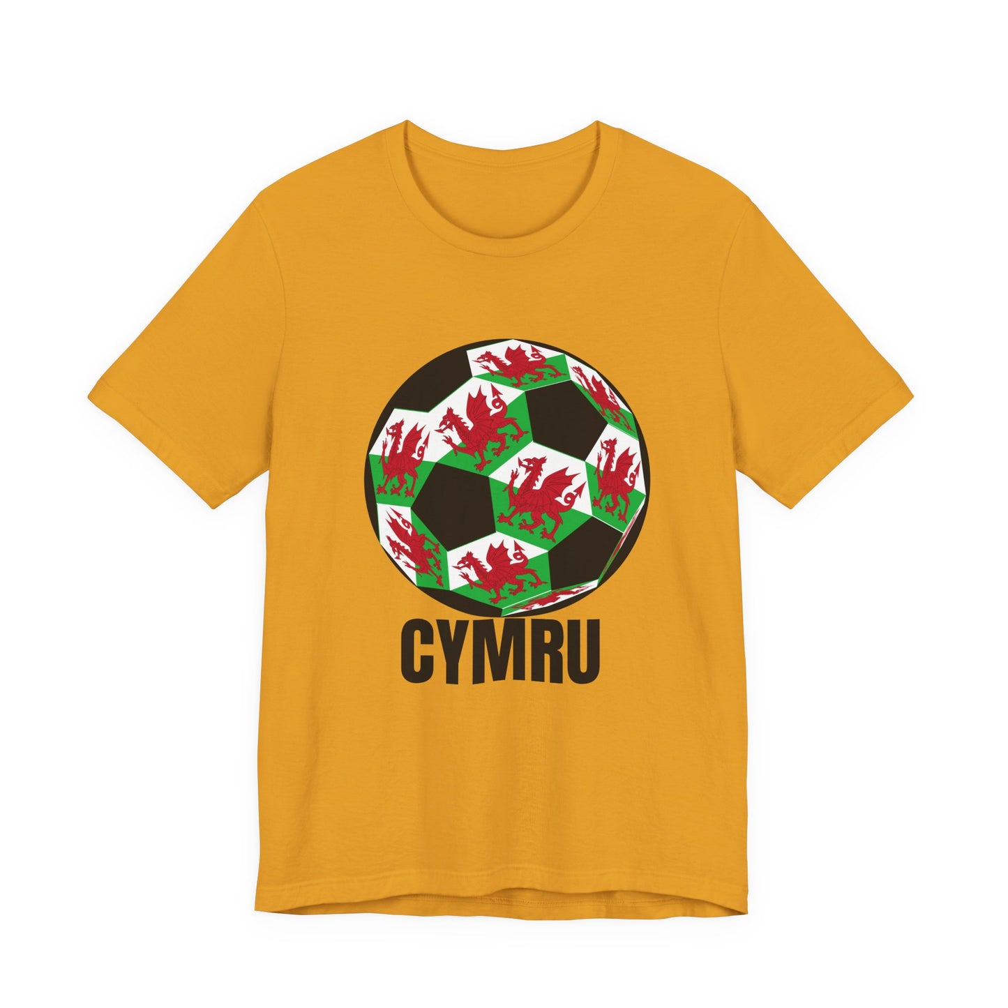 Cymru Fan Specialty Soccer Ball Design T Shirt Black Text