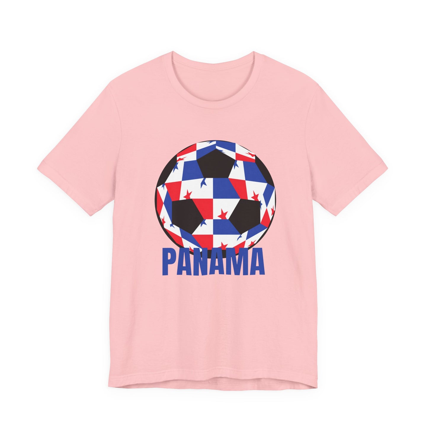 Panama Fan Specialty Soccer Ball Design T Shirt Black Text