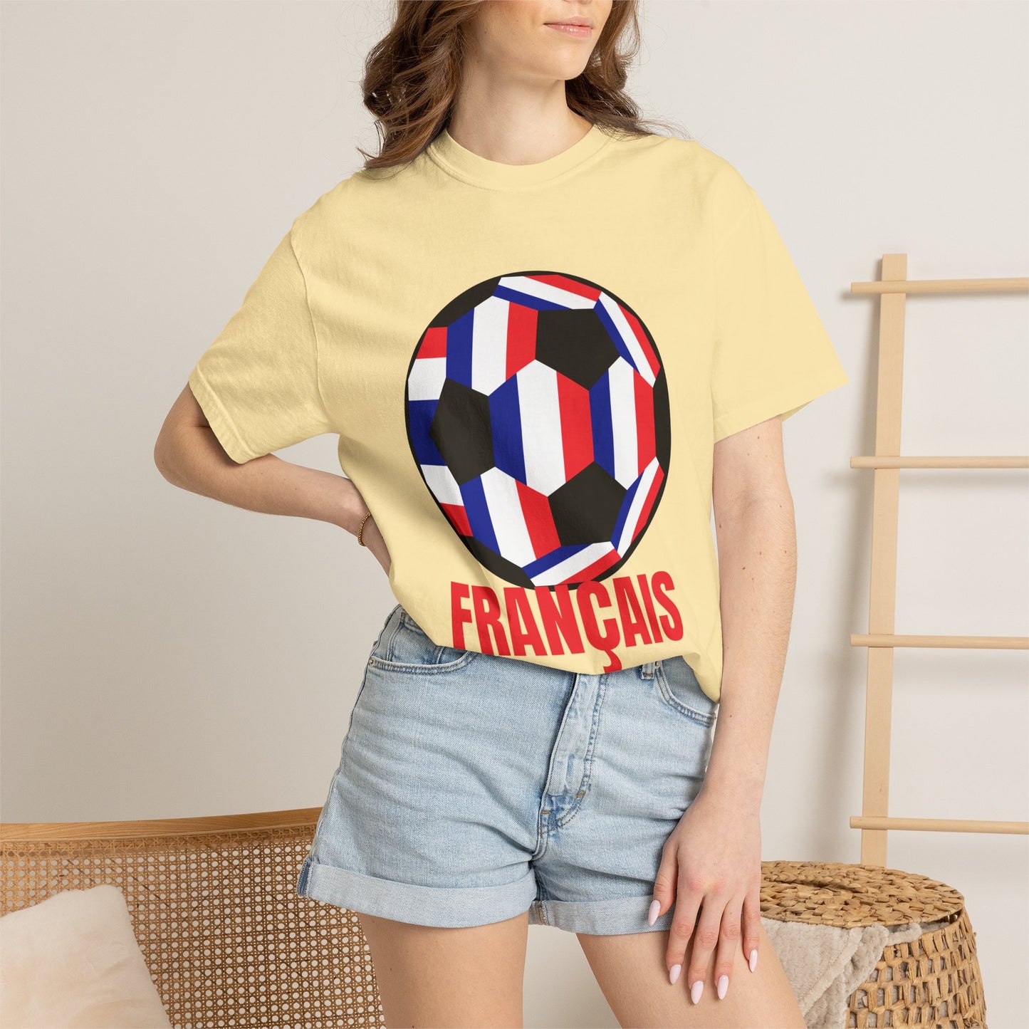 FRANÇAIS Fan Specialty Soccer Ball Design T Shirt
