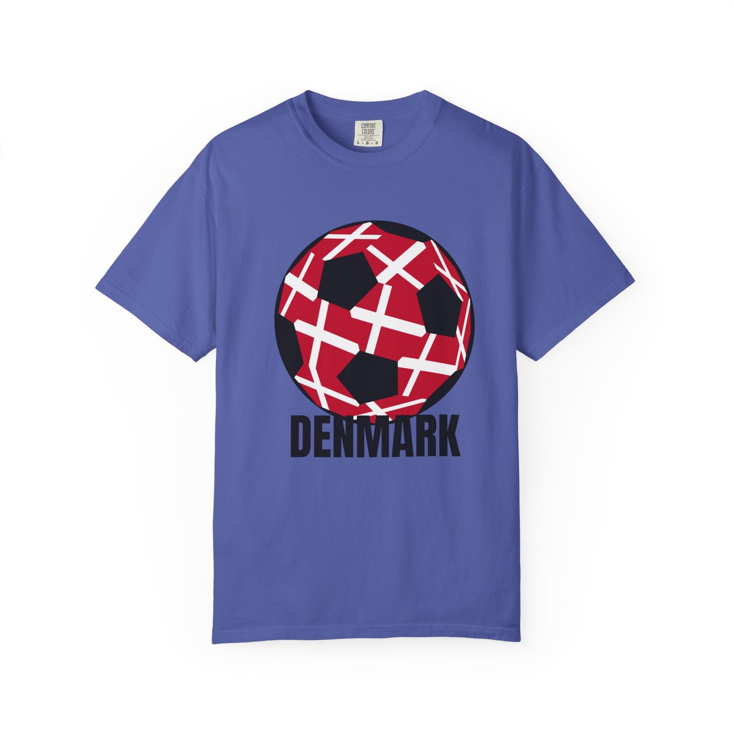 Denmark Fan Specialty Soccer Ball Design T Shirt