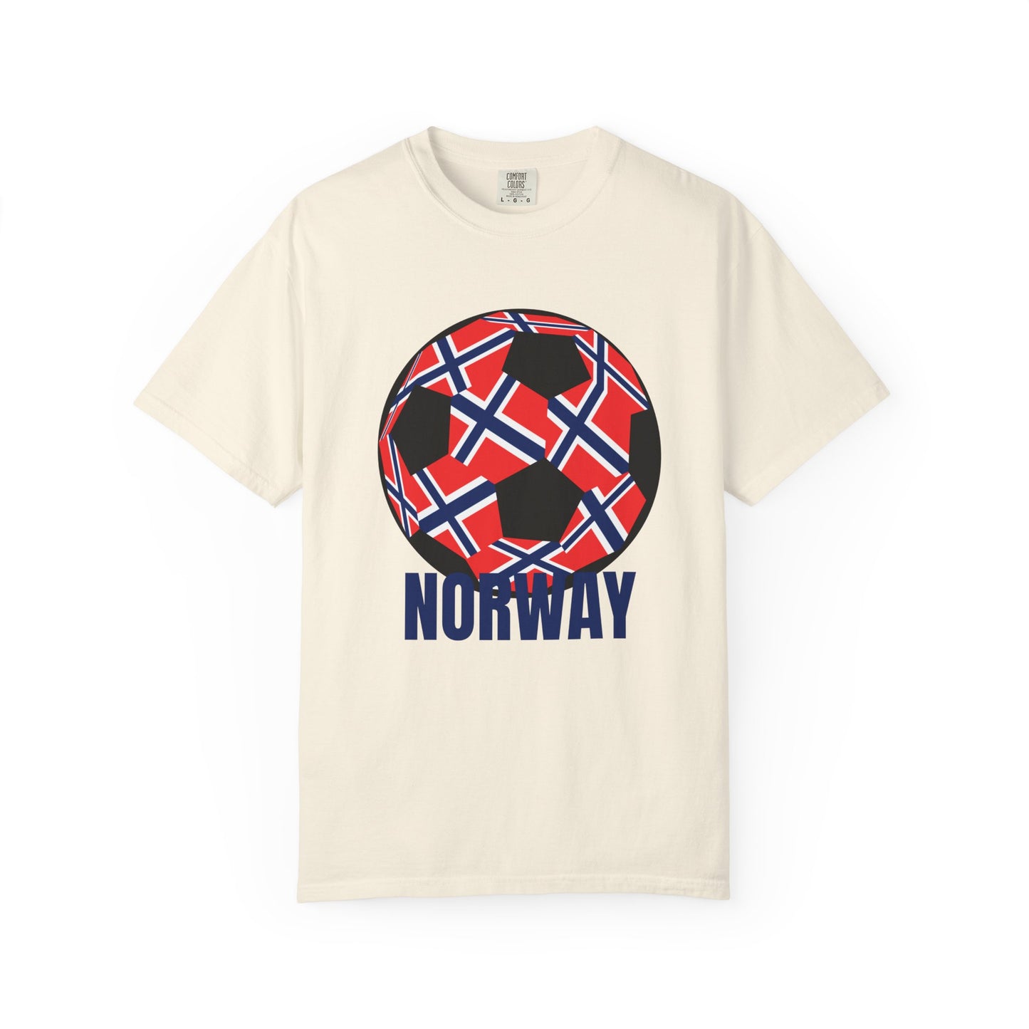 Norway Fan Specialty Soccer Ball Design T Shirt Blue Print