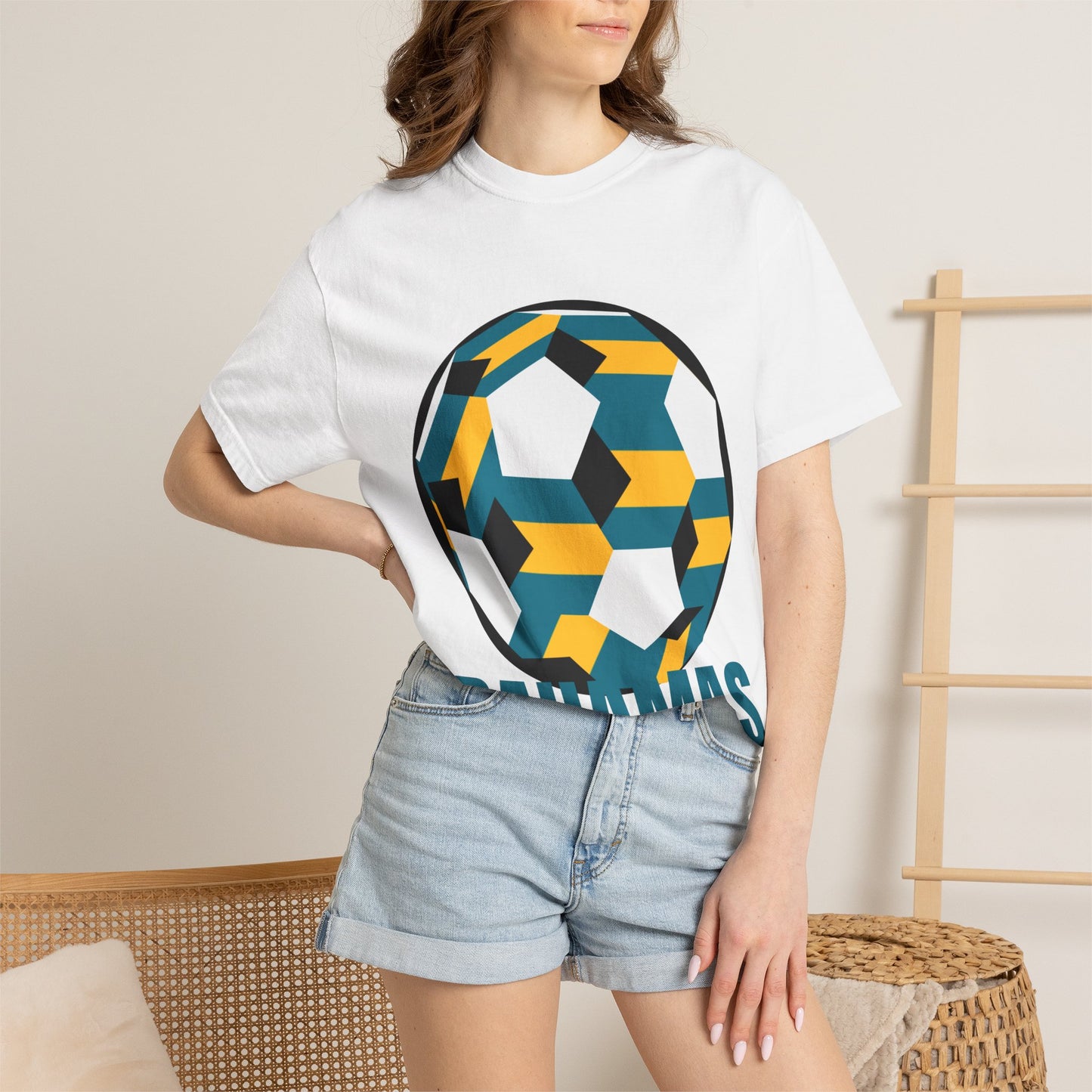 Bahamas Fan Specialty Soccer Ball Design T Shirt