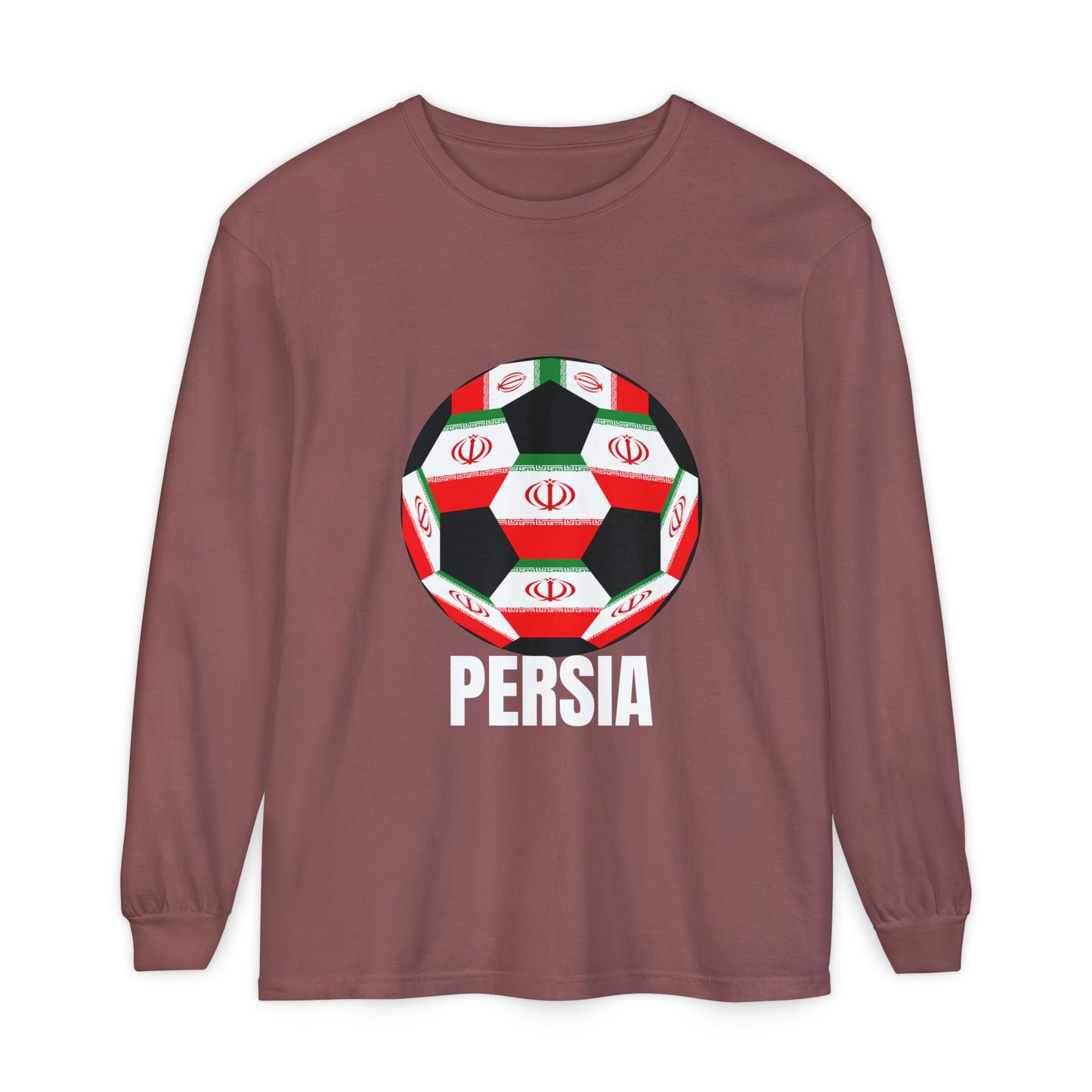 Persia Fan Specialty Soccer Ball Design Long Sleeve Shirt