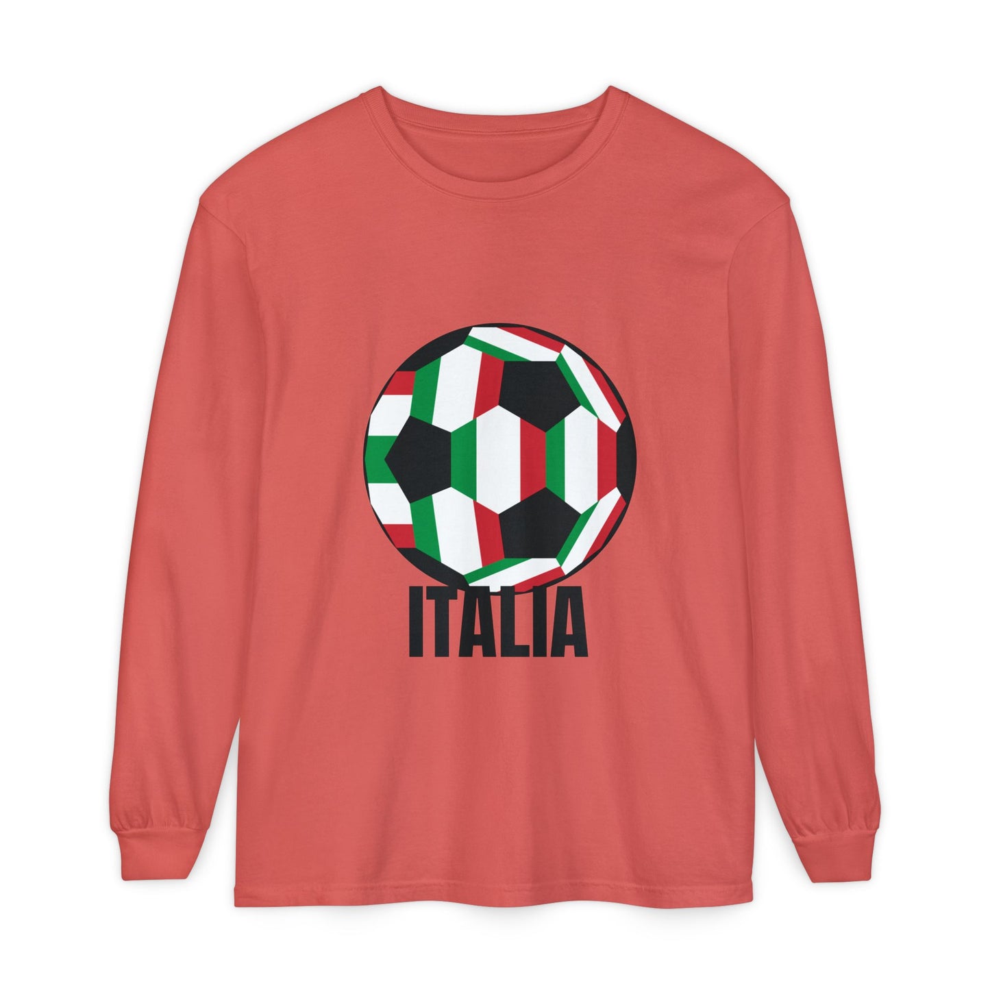 Italia Fan Specialty Soccer Ball Design Long Sleeve Tee
