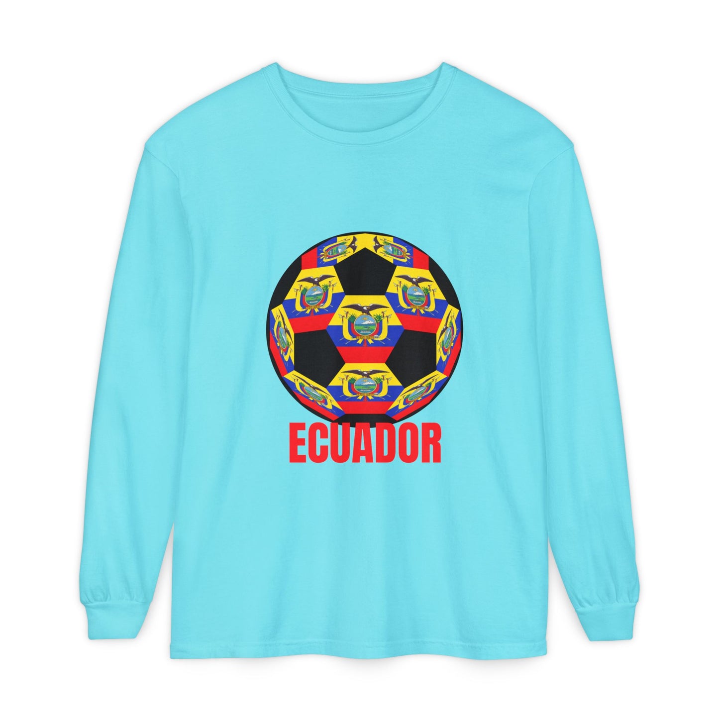 Ecuador Fan Specialty Soccer Ball Soccer Ball Long Sleeve Tee