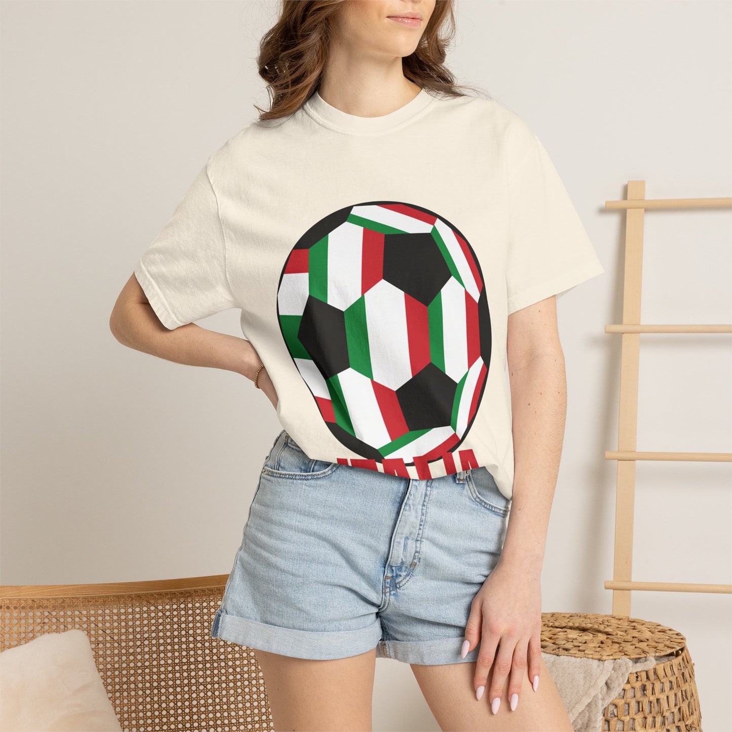 Italia Fan Specialty Soccer Ball Design T Shirt
