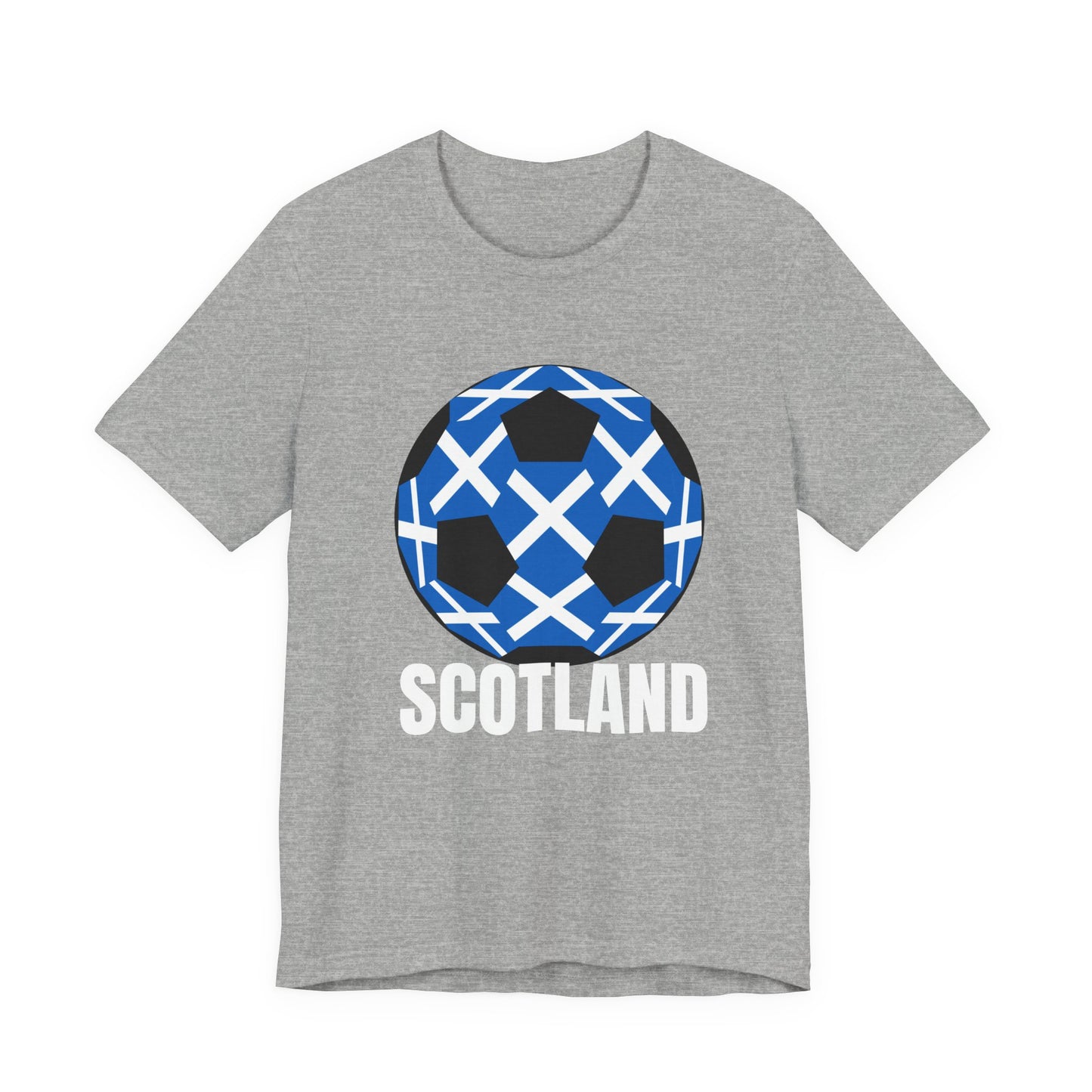 Scotland Fan Specialty Soccer Ball Design T Shirt White Text