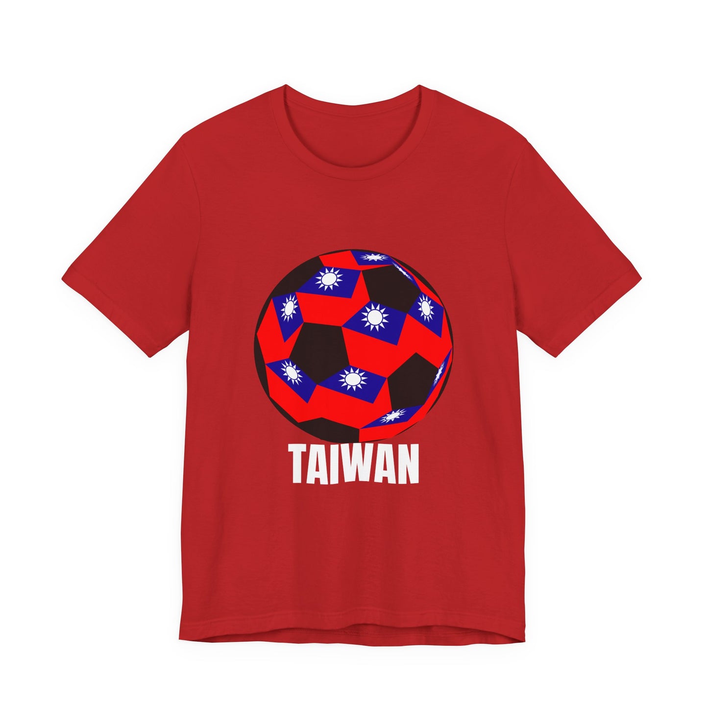 Taiwan Fan Specialty Soccer Ball Design T Shirt White Text