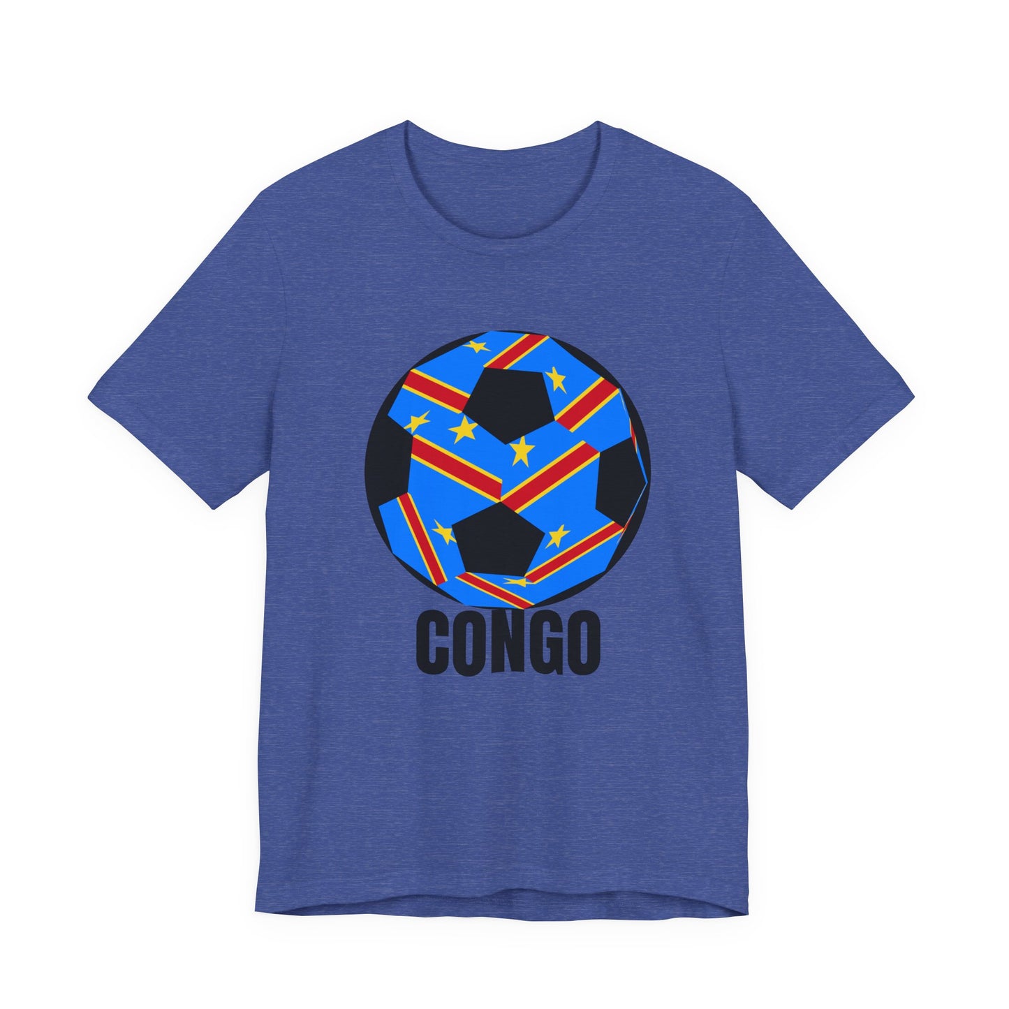 Congo Fan Specialty Soccer Ball Design T Shirt Black Text
