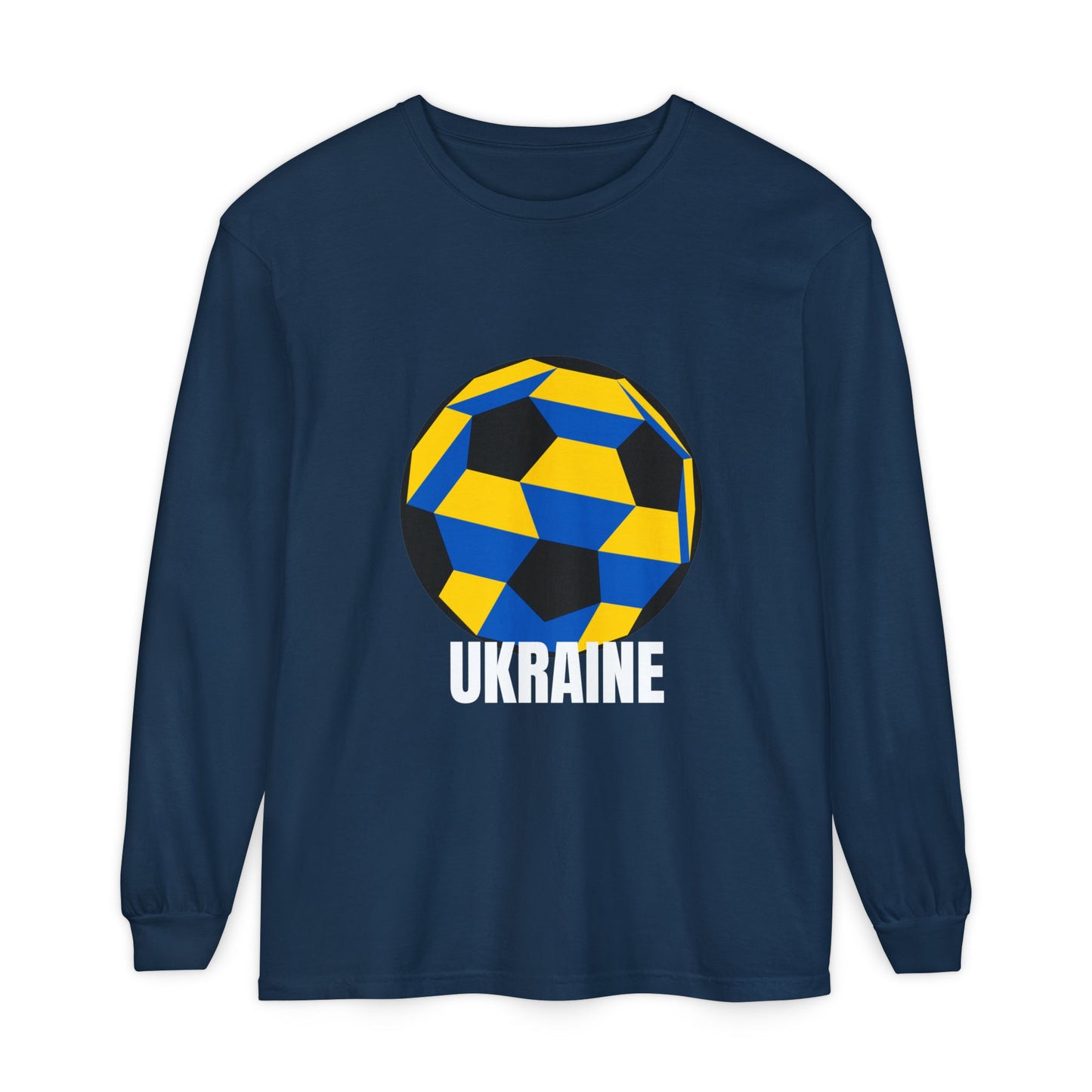 Ukraine Fan Specialty Soccer Ball Design  Long Sleeve Tee