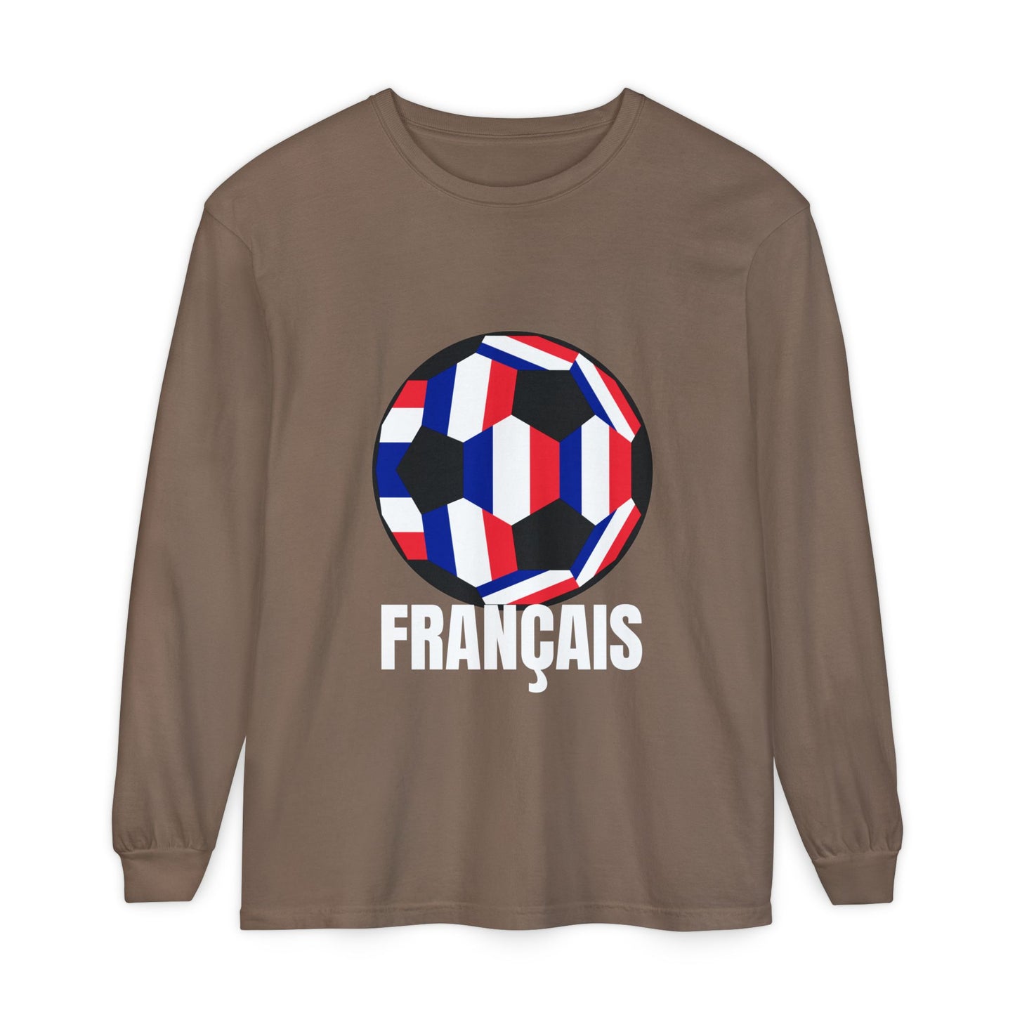 Francais Fan Specialty Soccer Ball Design Long Sleeve Tee