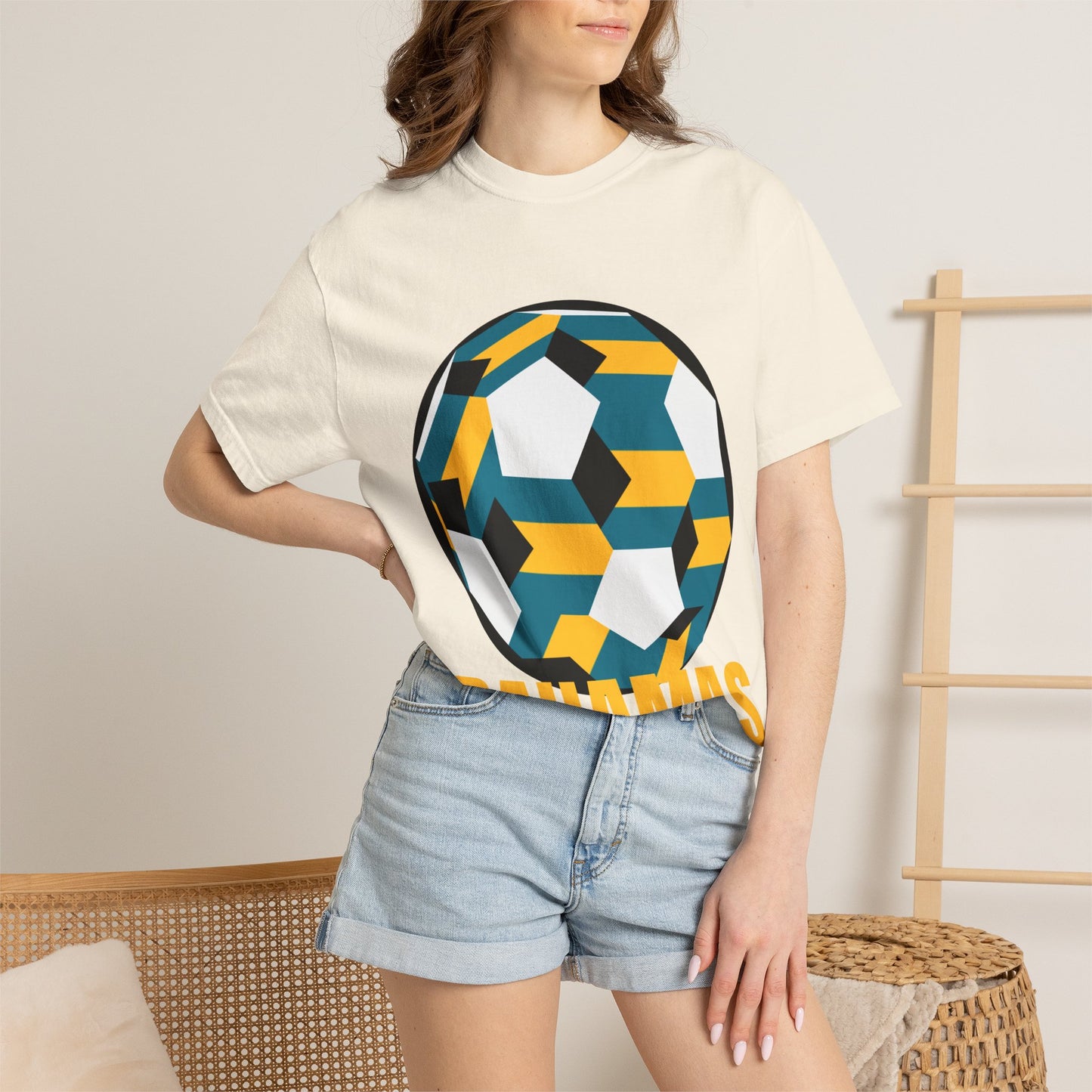 Bahamas Fan Specialty Soccer Ball Design T Shirt