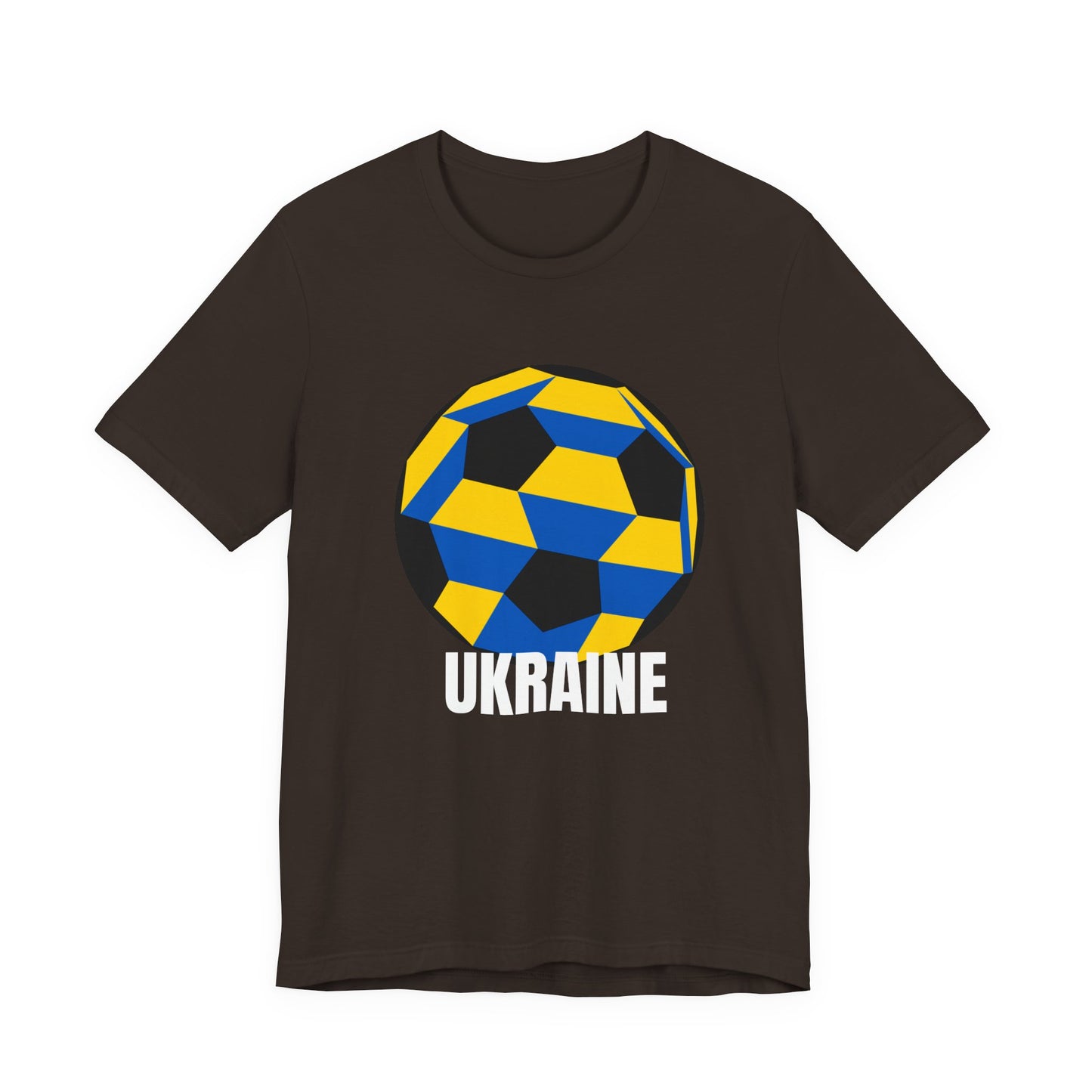 Ukraine Fan Specialty Soccer Ball Design T Shirt White Text
