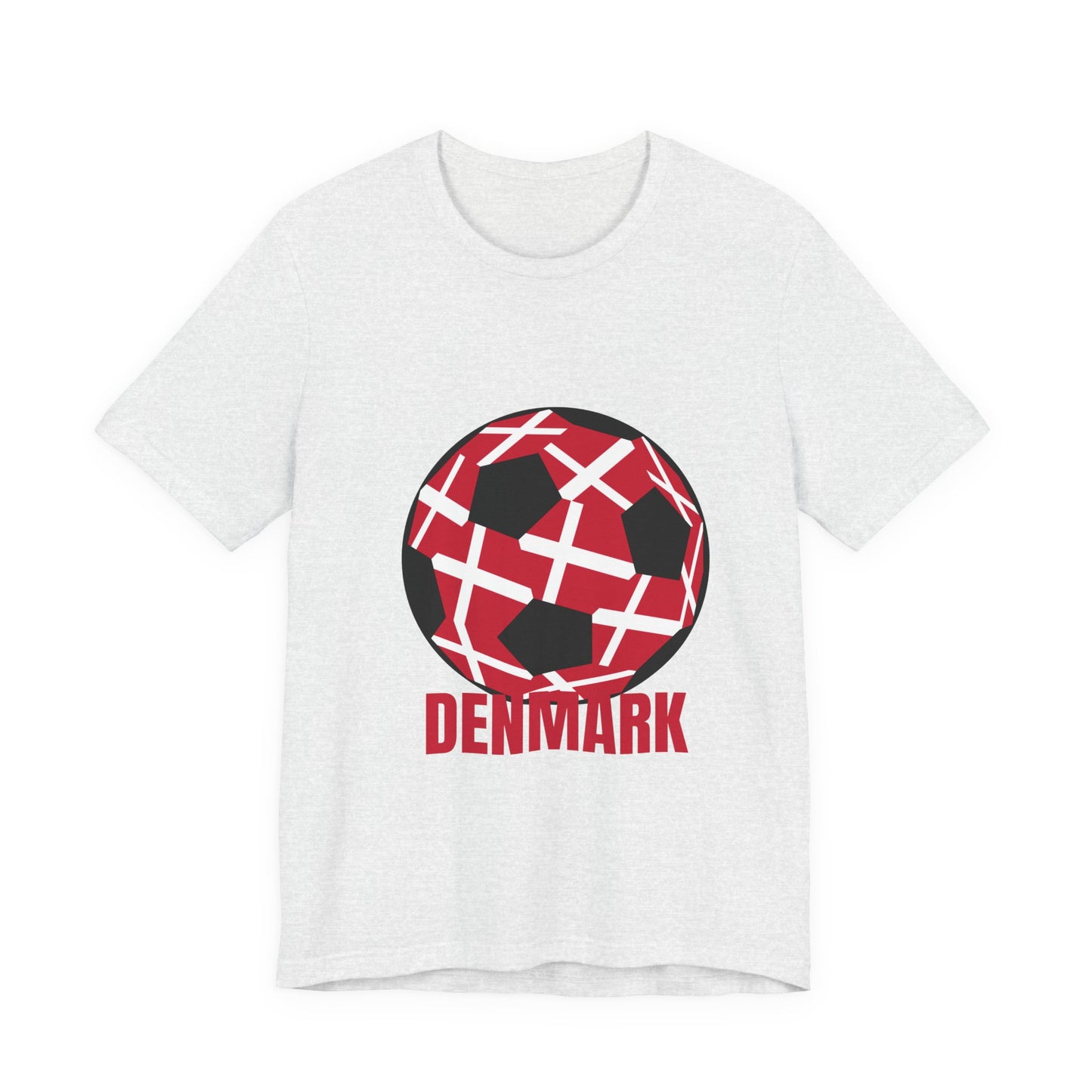 Denmark Fan Specialty Soccer Ball Design Sleeve Tee