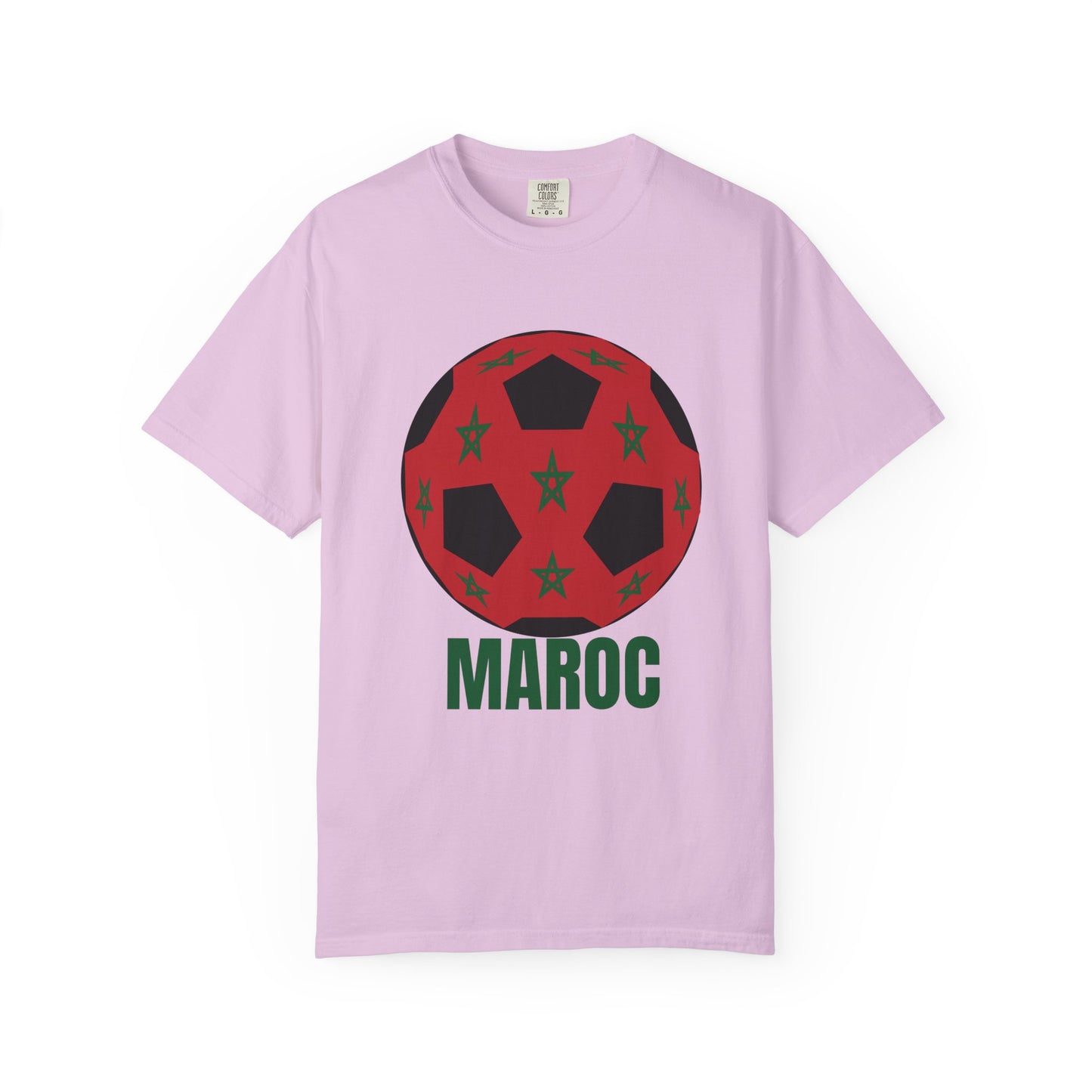 Morocco Maroc Fan Specialty Soccer Ball Design T Shirt Green Print
