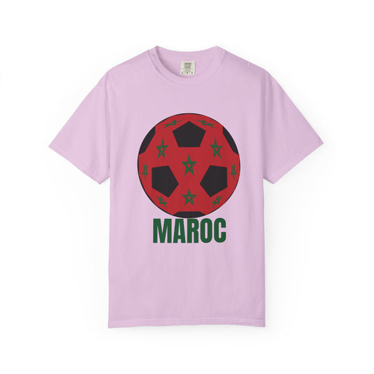 Morocco Maroc Fan Specialty Soccer Ball Design T Shirt Green Print
