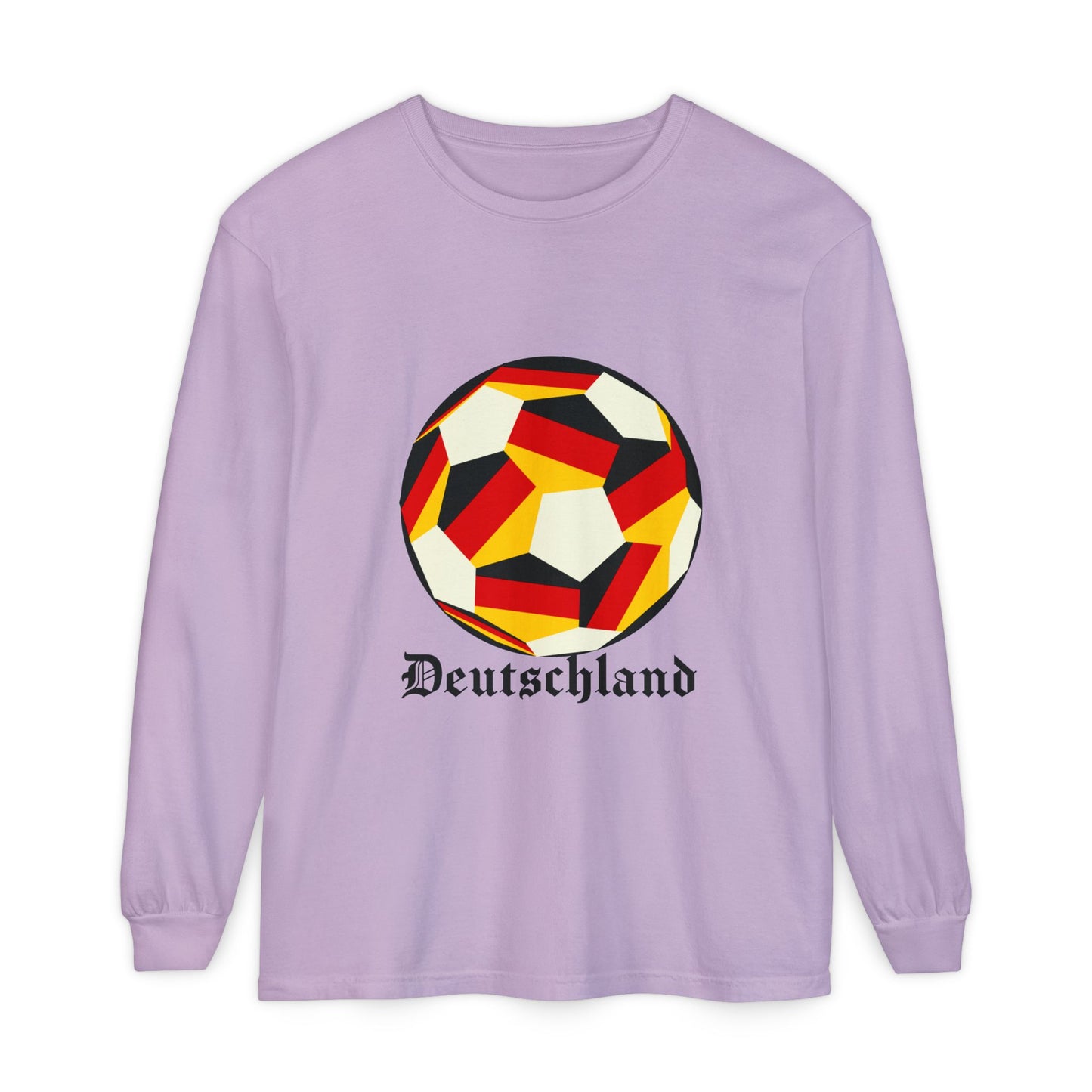 Germany Fan Specialty Soccer Ball Design Long Sleeve Tee
