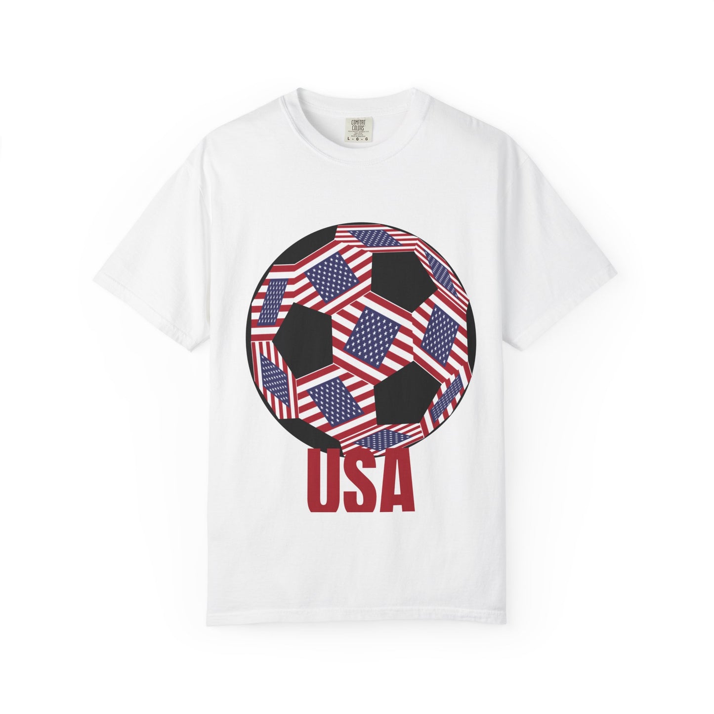 Patriotic USA Fan Specialty Soccer Ball Design T Shirt