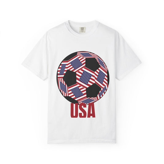 Patriotic USA Fan Specialty Soccer Ball Design T Shirt