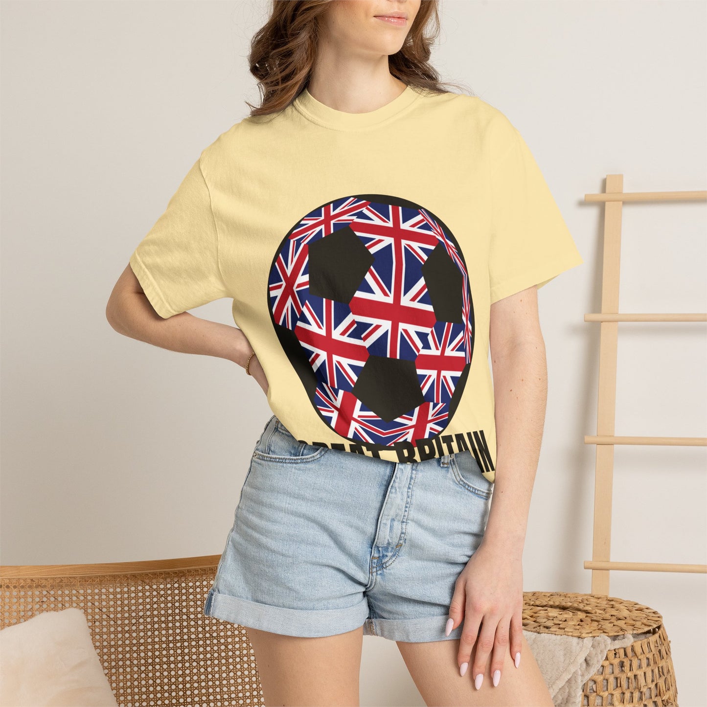Great Britain Fan Specialty Soccer Ball Design T Shirt