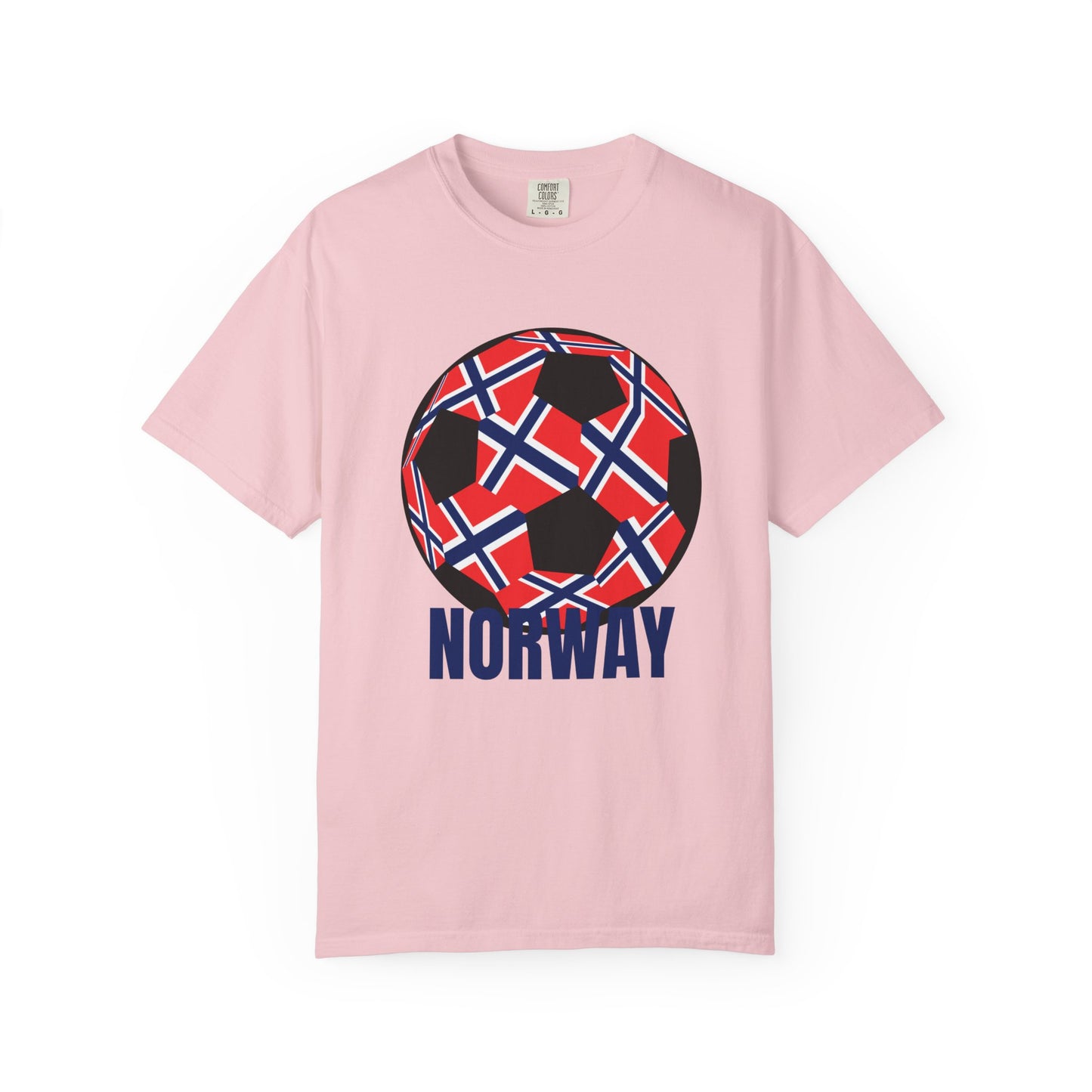 Norway Fan Specialty Soccer Ball Design T Shirt Blue Print