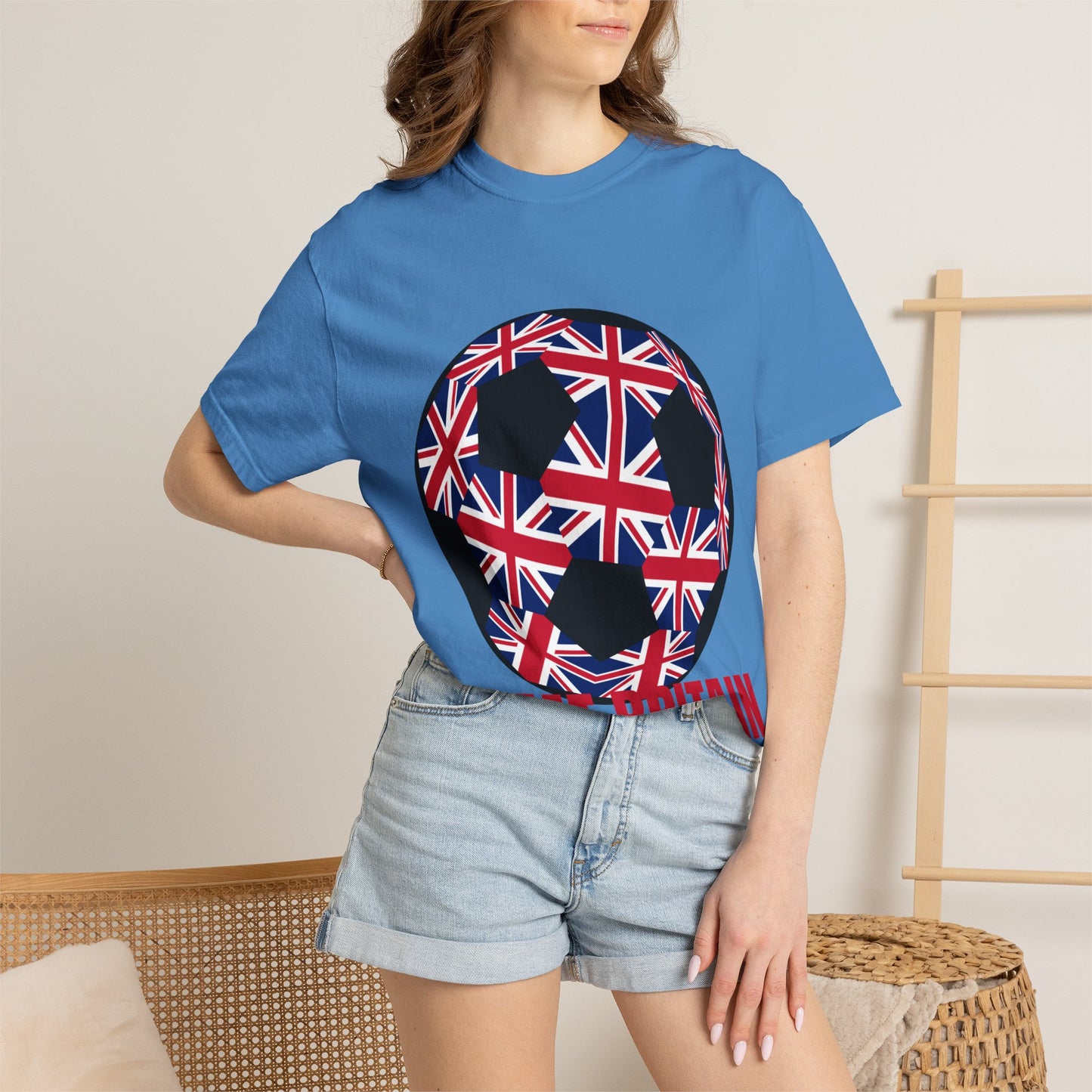 Great Britain Fan Specialty Soccer Ball Design T Shirt