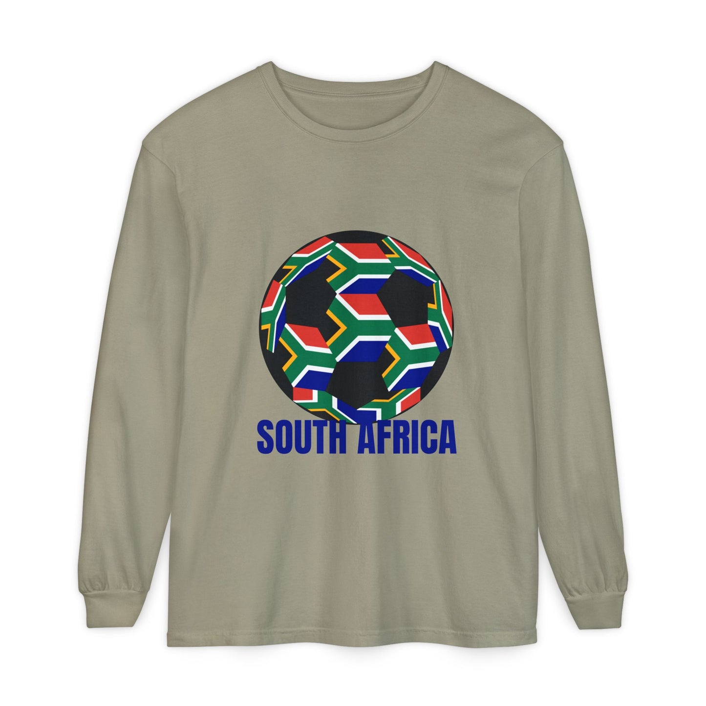 South Africa Fan Specialty Soccer Ball Design Long Sleeve Tee