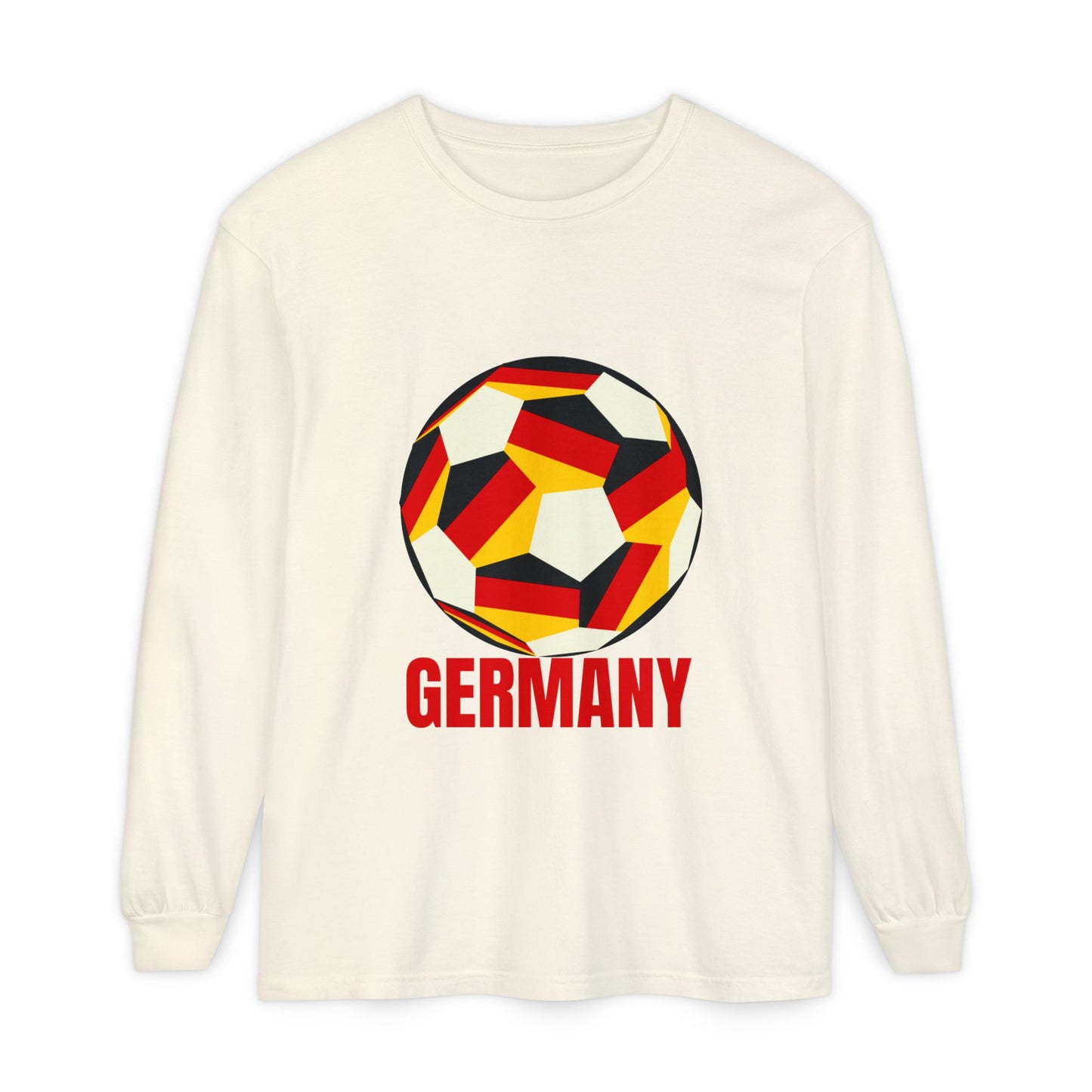 Germany Fan Specialty Soccer Ball Design Long Sleeve Tee