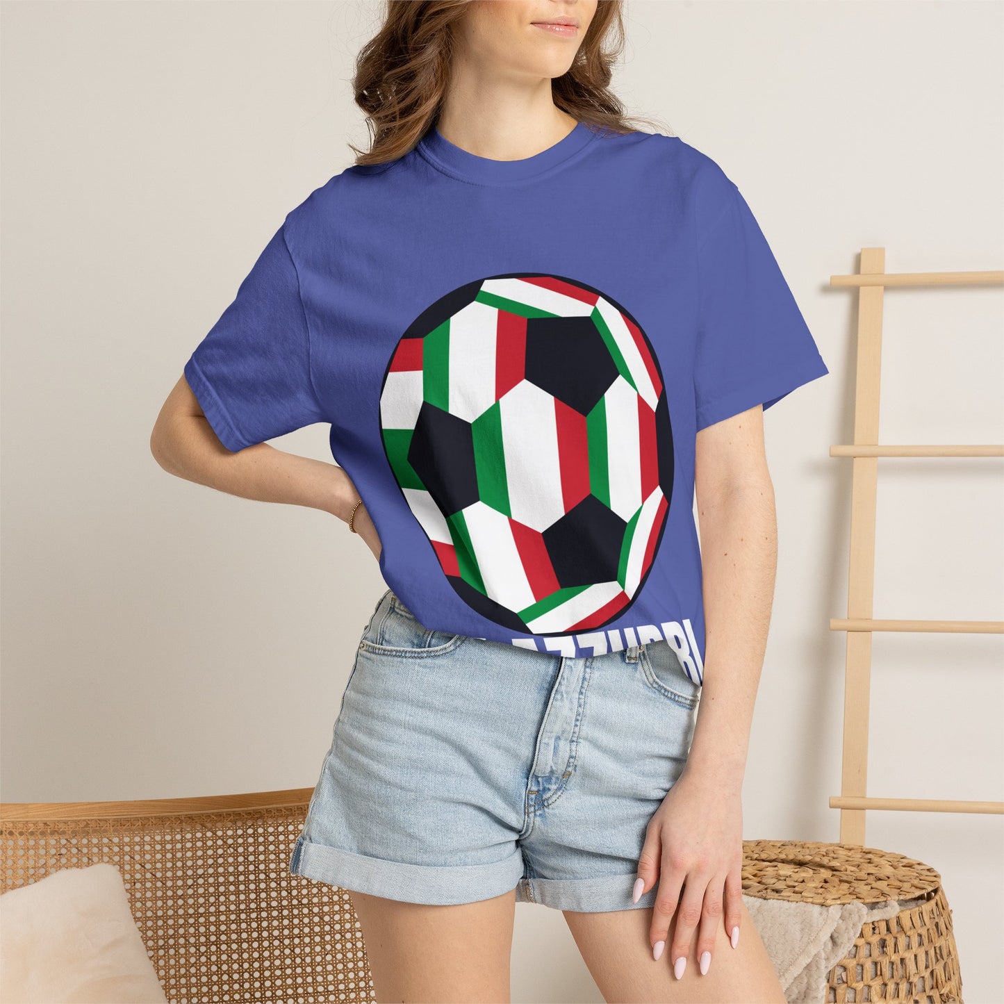Gli Azzurri Fan Specialty Soccer Ball Design T Shirt