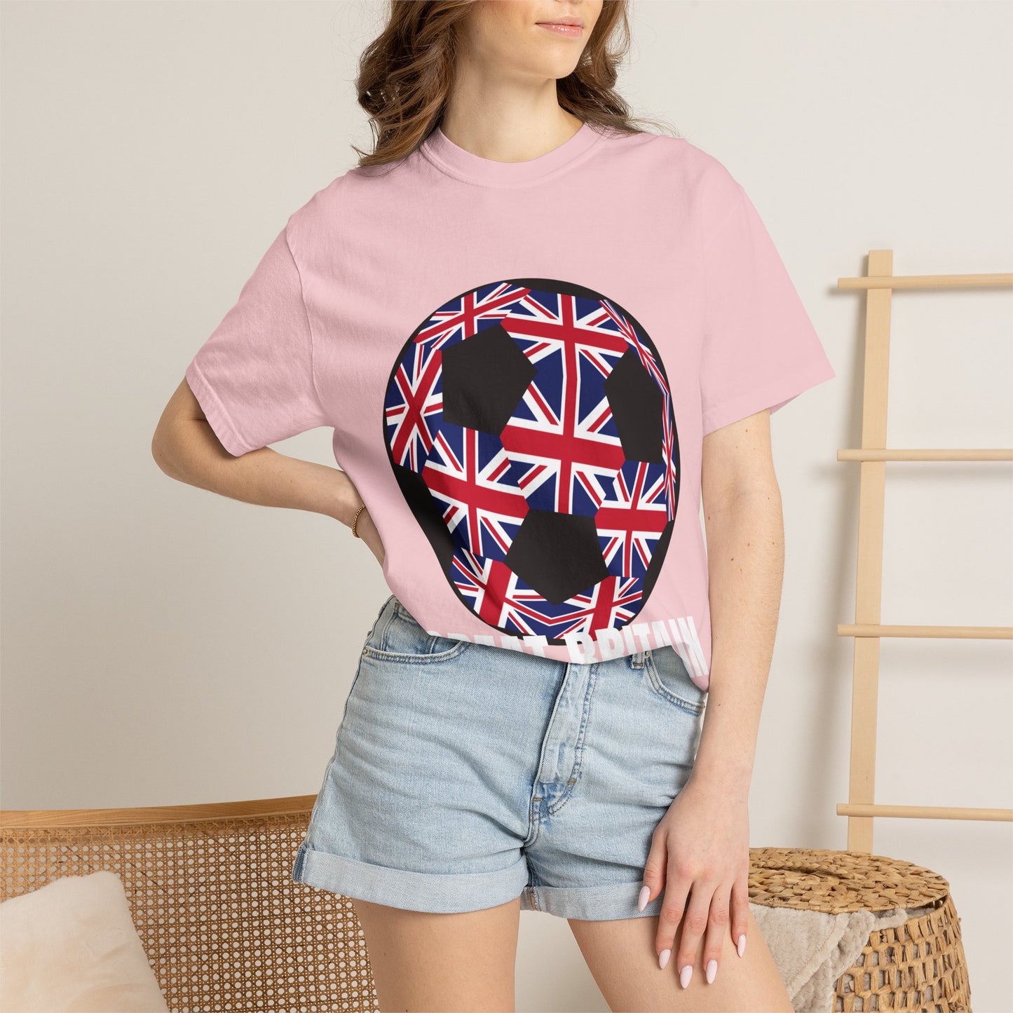 Great Britain Fan Specialty Soccer Ball Design T Shirt