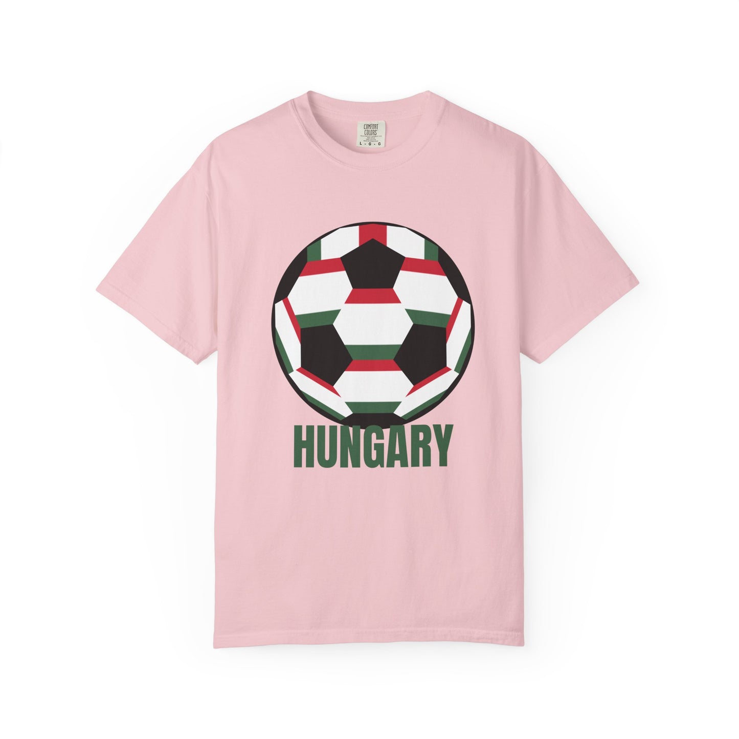 Hungary Fan Specialty Soccer Ball Design T Shirt Green Print